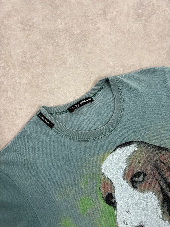 Dolce & Gabbana 2000s Dolce & Gabbana 3 Dogs Khaki T-Shirt Size US XS / EU 42 / 0 - 5 Thumbnail