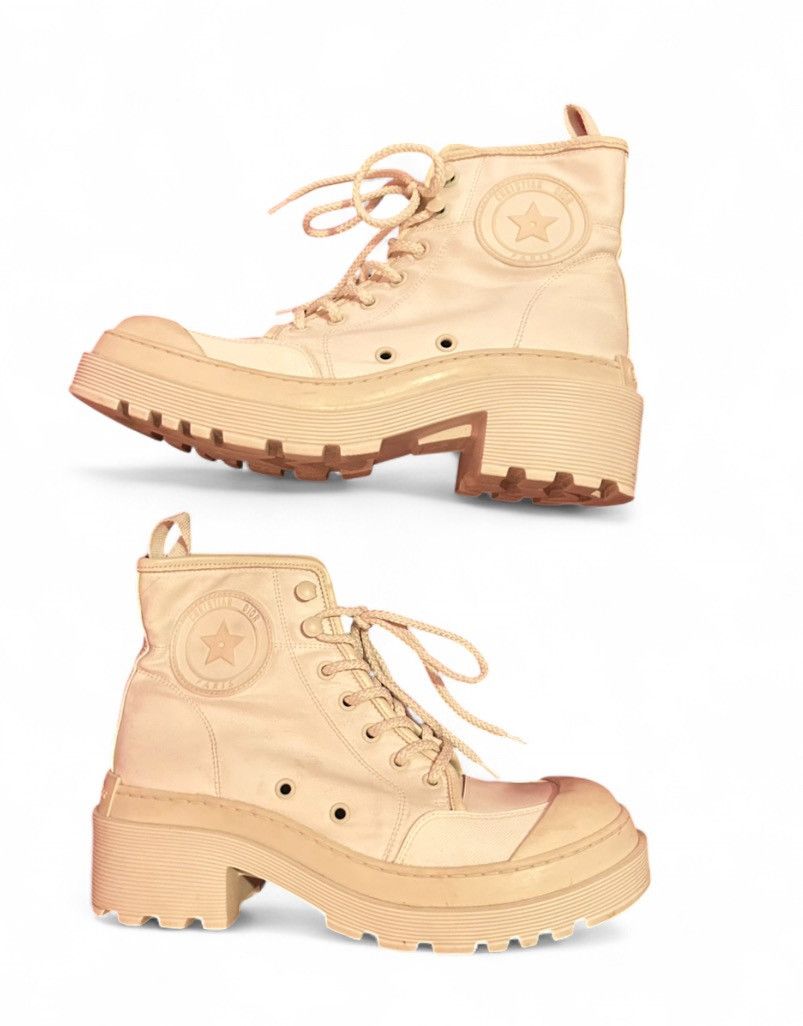 Dior Christian Dior D-Rise Lace up canvas boots Size US 7 / IT 37 - 3 Thumbnail