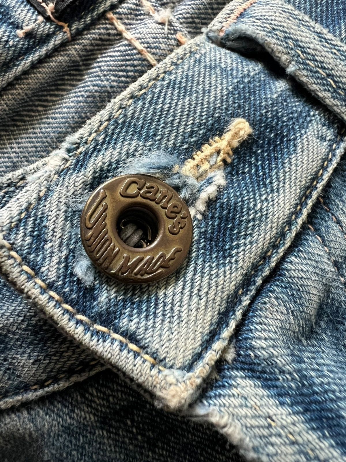 Sugar Cane 1990s Sugar Cane Toyo Enterprise Distressed Selvedge Jeans Size US 31 - 15 Thumbnail