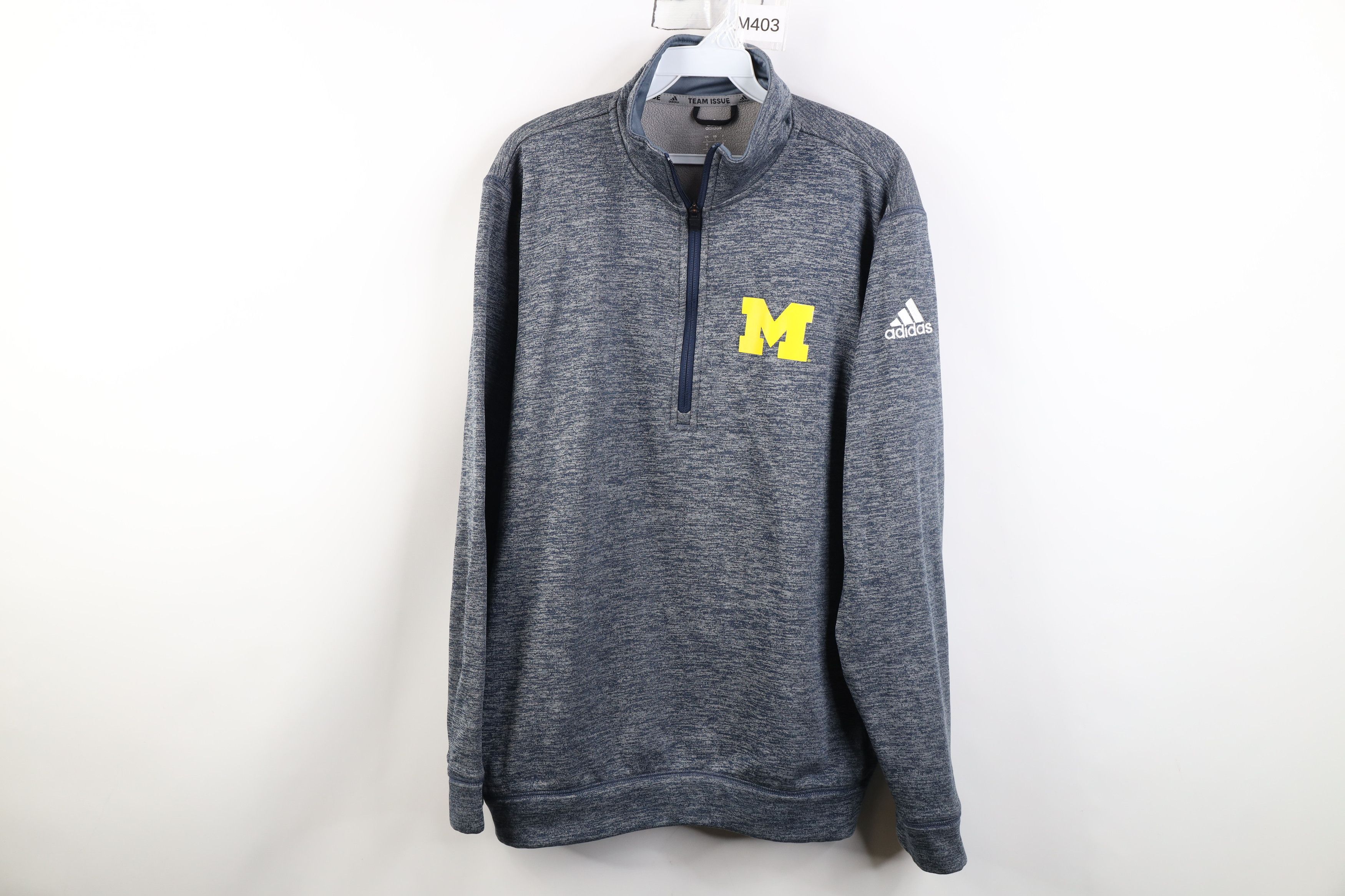 Adidas Adidas University of Michigan Football Half Zip Sweater Size US L / EU 52-54 / 3 - 1 Thumbnail