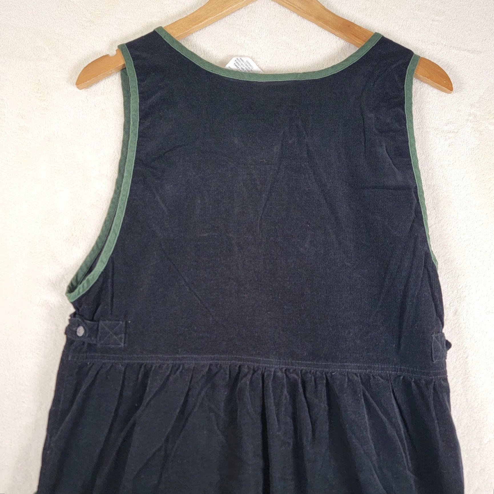 Vintage VINTAGE Christopher & Banks Holiday Jumper Dress Womens Green Corduroy Long Sleeveless Snowman Embroidered 90s Christmas Winter Party/Cocktail Casual Size M / US 6-8 / IT 42-44 - 5 Thumbnail