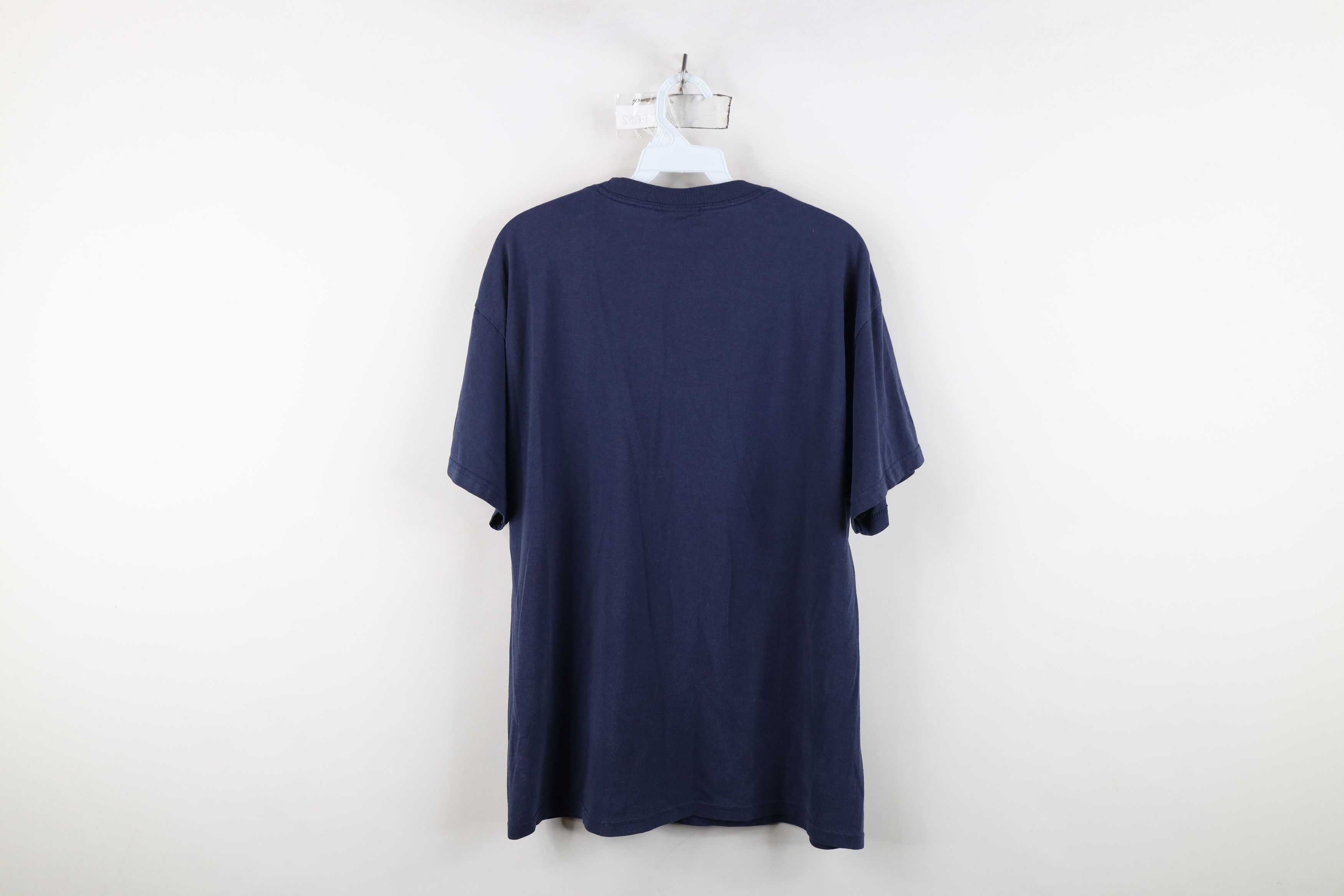 Hanes Vintage 90s Hanes Heavyweight Blank T-Shirt Navy Blue Size US L / EU 52-54 / 3 - 11 Thumbnail