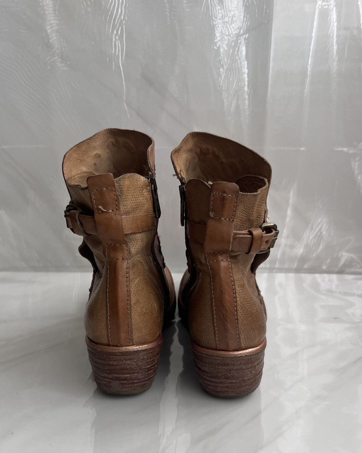 A.S.98 As 98 Airstep Zipper Boho Biker brown distressed boot Size US 8 / IT 38 - 8 Thumbnail