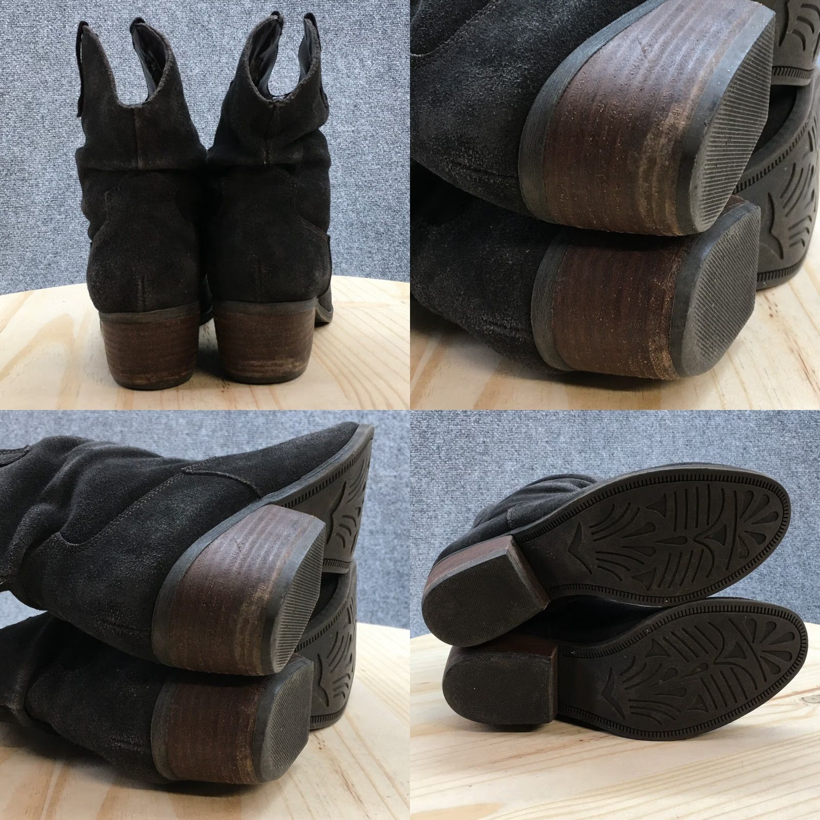Vintage White Mountain Western Boots Womens 8.5 M Slammin Gray Leather Pull On Block Size US 9 / IT 39 - 8 Thumbnail