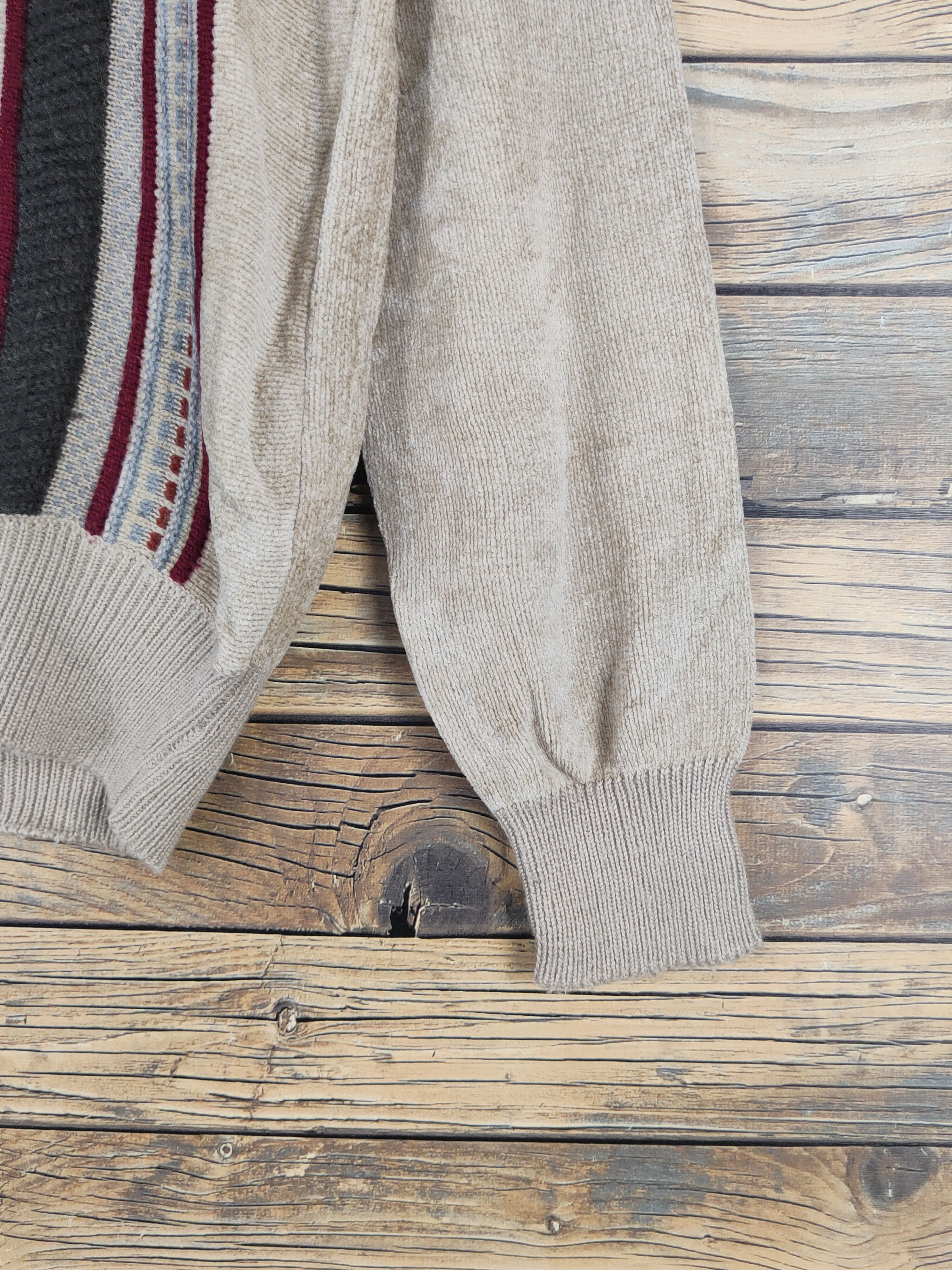 Homespun Knitwear Prestige style Brown Knitwear striped Sweatshirts #W1273 Size US M / EU 48-50 / 2 - 6 Thumbnail