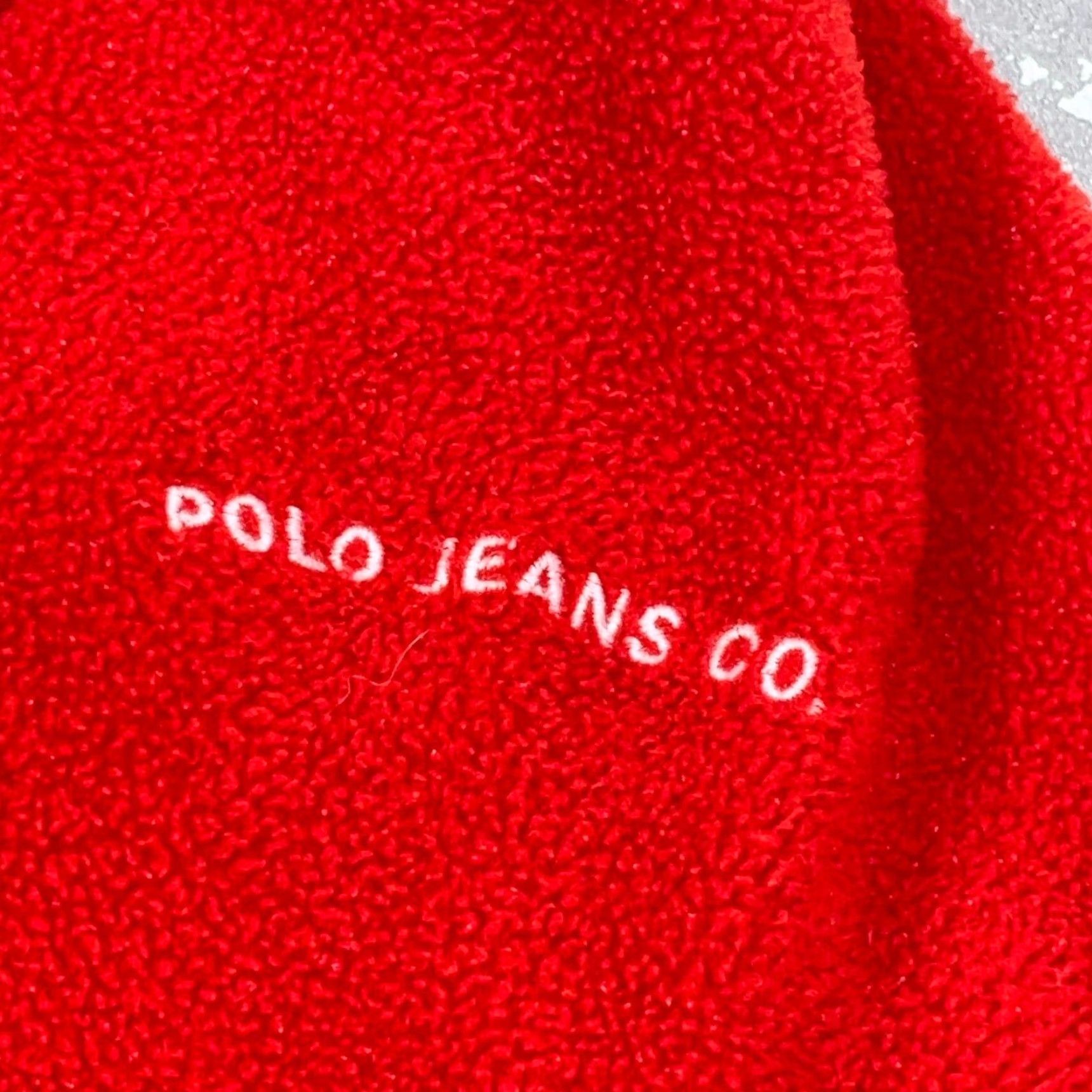 Vintage Vintage Polo Jeans Ralph Lauren Jacket Men Large Red Blue Fleece Zip Full Zip Size US L / EU 52-54 / 3 - 3 Thumbnail