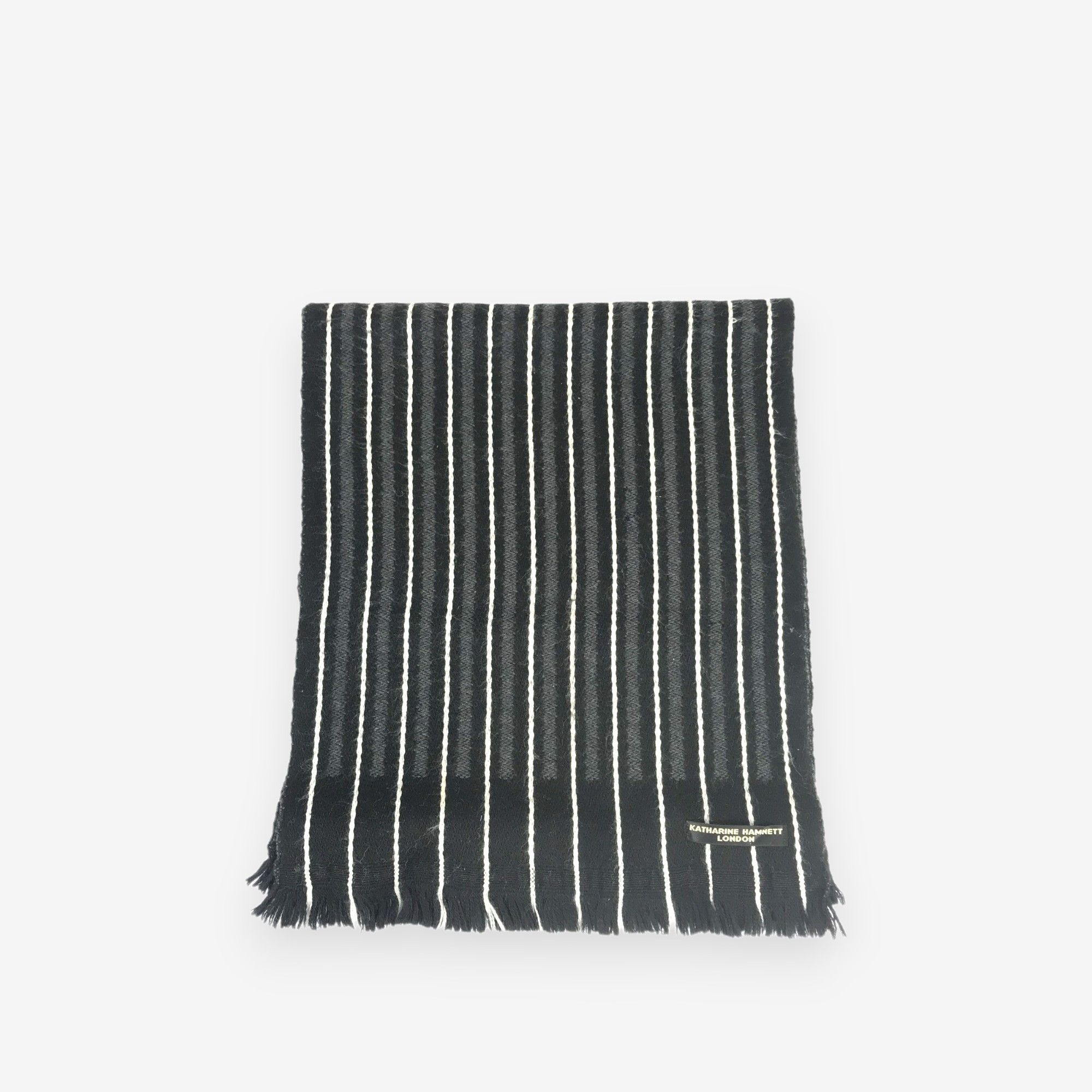 Katharine Hamnett London × Vintage Vintage Katharine Hamnett Scarf Muffler Wool Scarves Size ONE SIZE - 3 Thumbnail