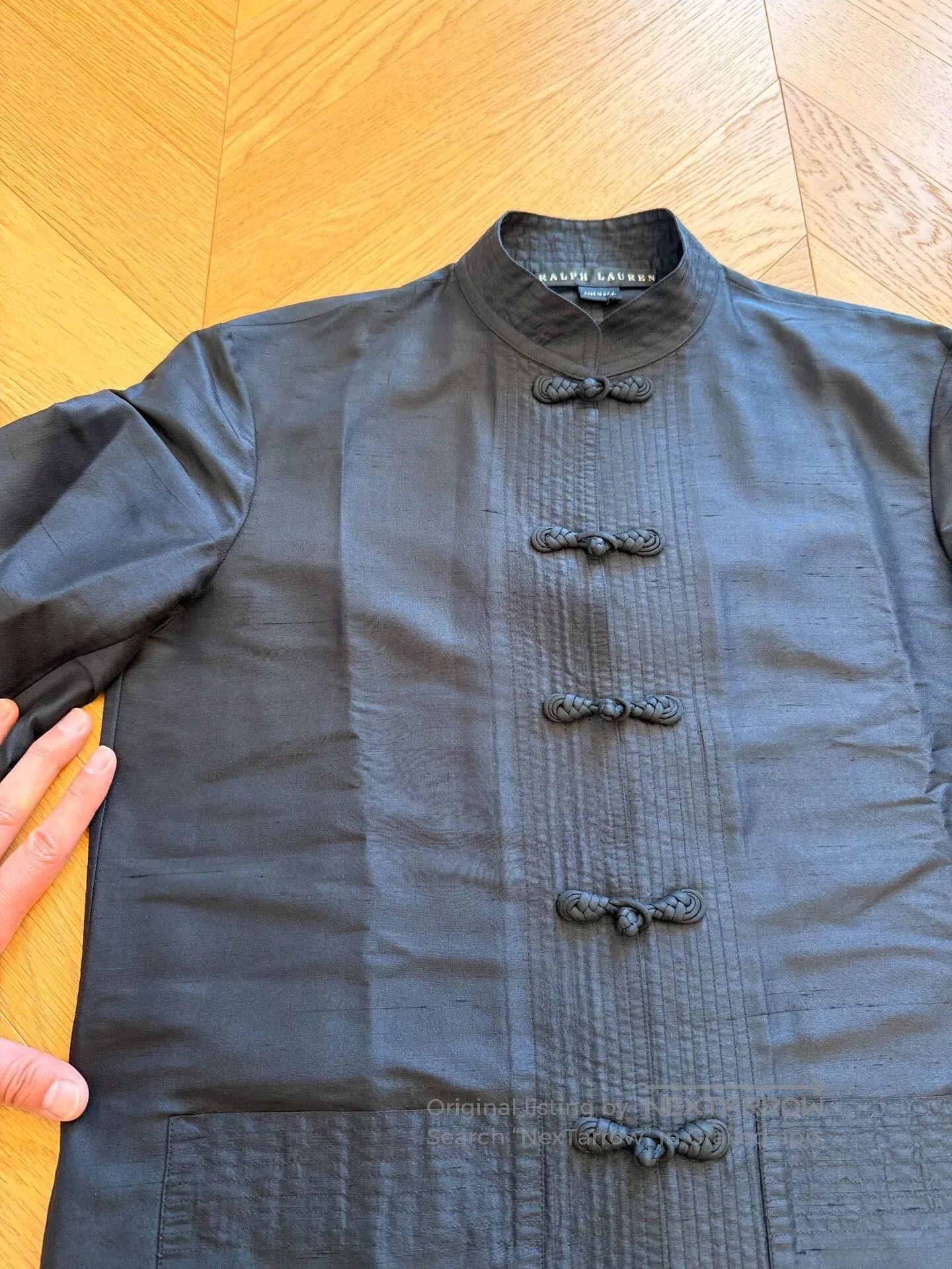 RLX Ralph Lauren Black Vintage Chinese Collar Shirt Jacket. Size S / US 4 / IT 40 - 5 Thumbnail