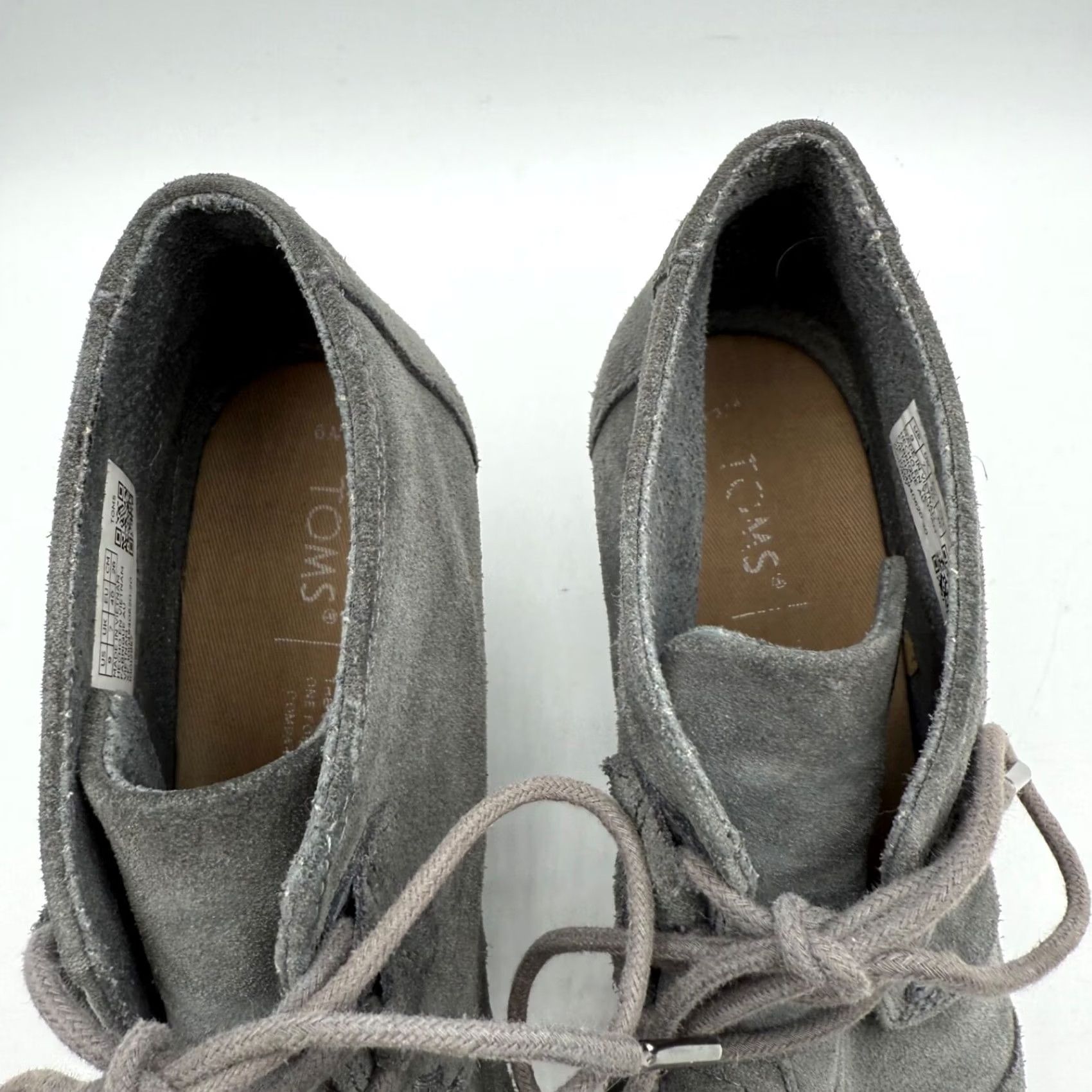 Toms Toms Womens Kala Wedge Bootie Ankle Lace Up Suede Gray Size 9 Shoes Size US 9 / IT 39 - 4 Thumbnail