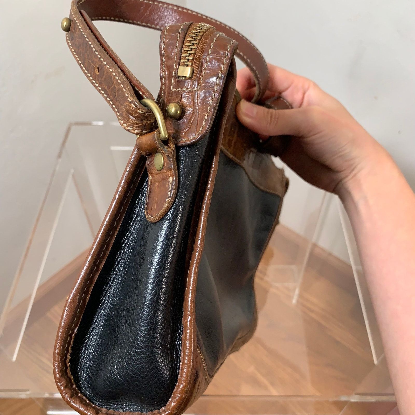 Other Brahmin Women's Crossbody Leather Black Brown Purse Size ONE SIZE - 6 Thumbnail