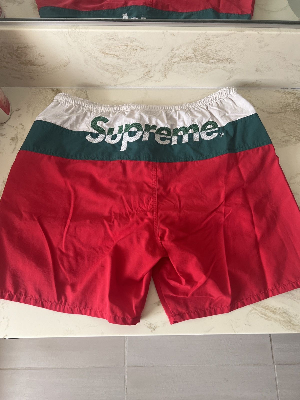 Supreme SS17 Supreme Split Logo Water Shorts | Grailed