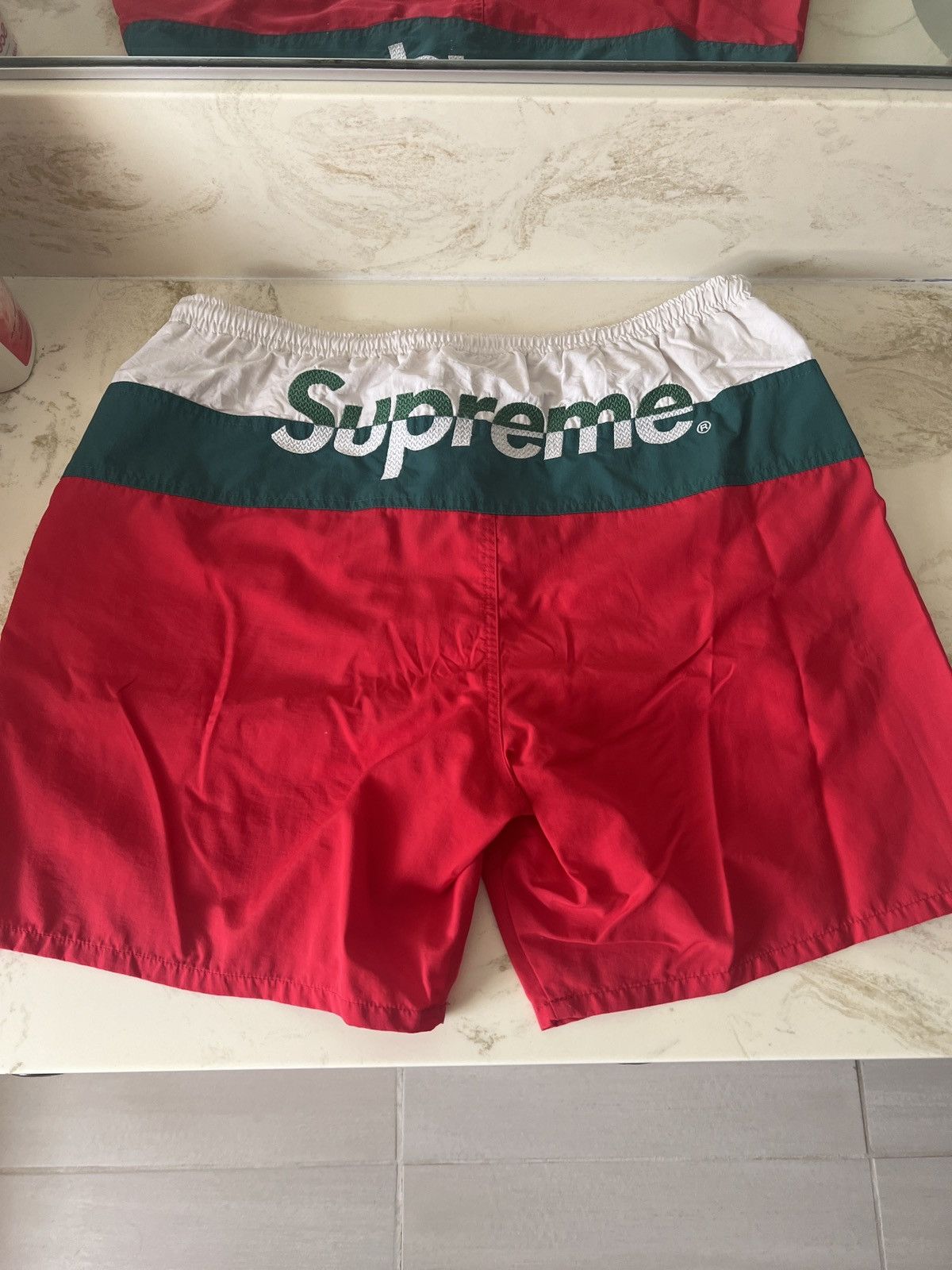 Supreme Split Logo Water Short | Grailed