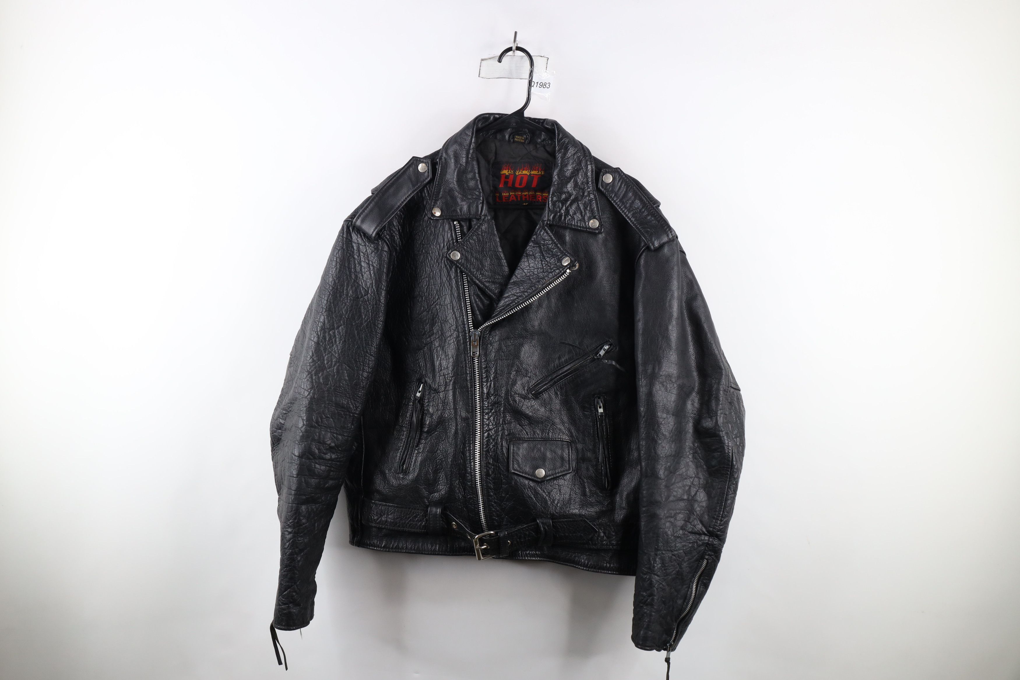 Vintage Vintage 90s Streetwear Leather Motorcycle Jacket Black Size US L / EU 52-54 / 3 - 1 Thumbnail