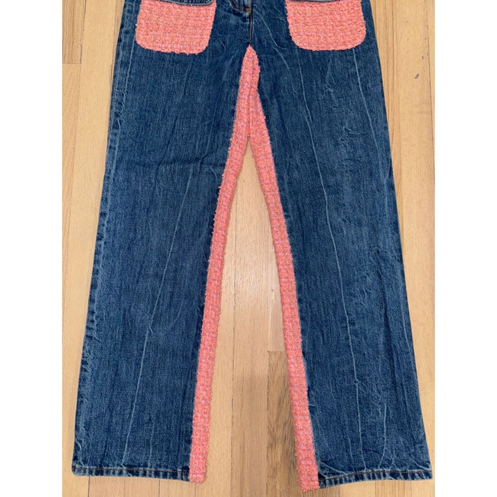 Chanel Chanel Gold Iridescent Tweed CC Logo Button Regular Jeans 38 Size 26" / US 2 / IT 38 - 13 Thumbnail
