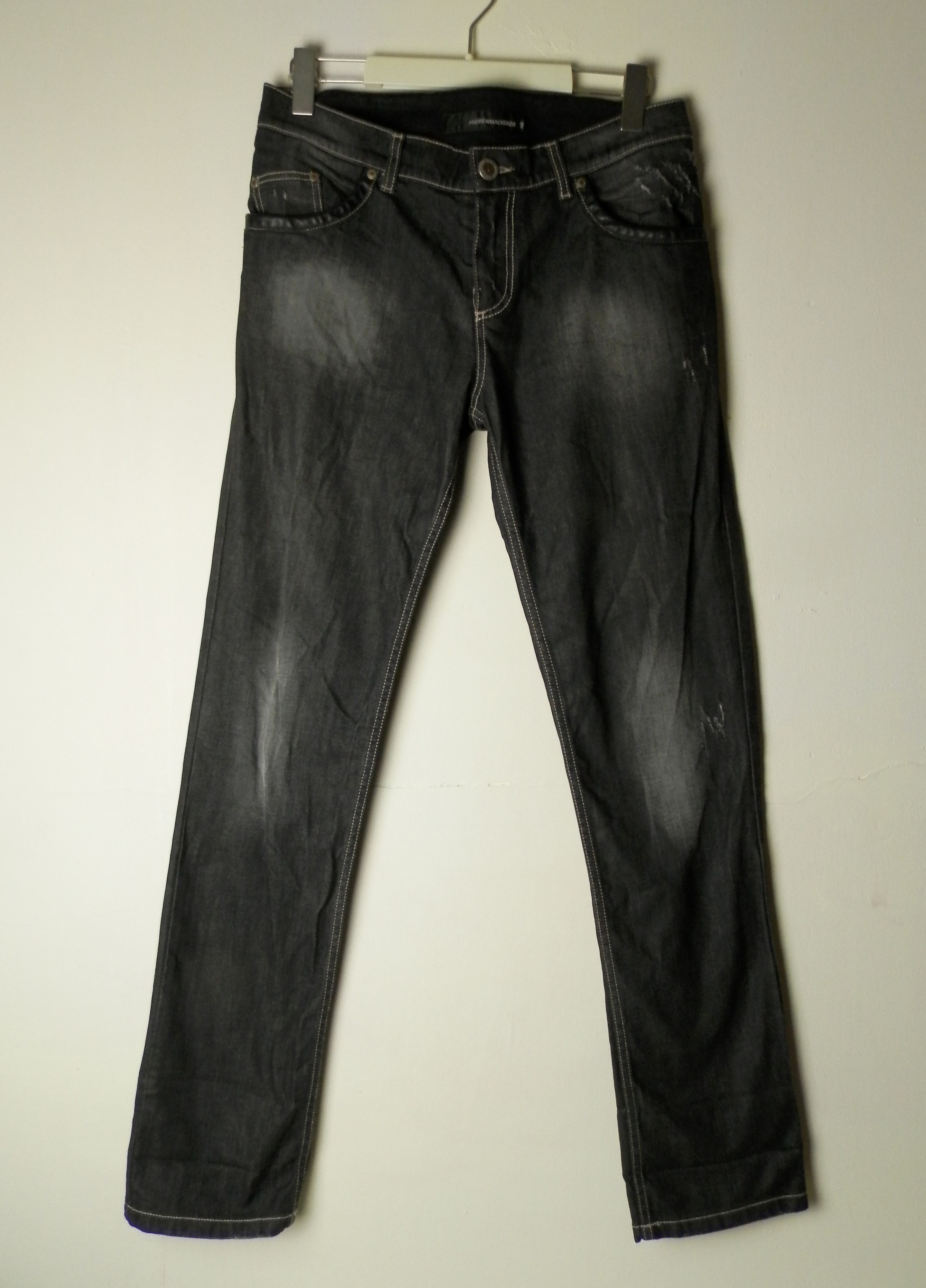 image of Andrew Mackenzie x Avant Garde Black Straight Denim Jeans, Men's (Size 32)
