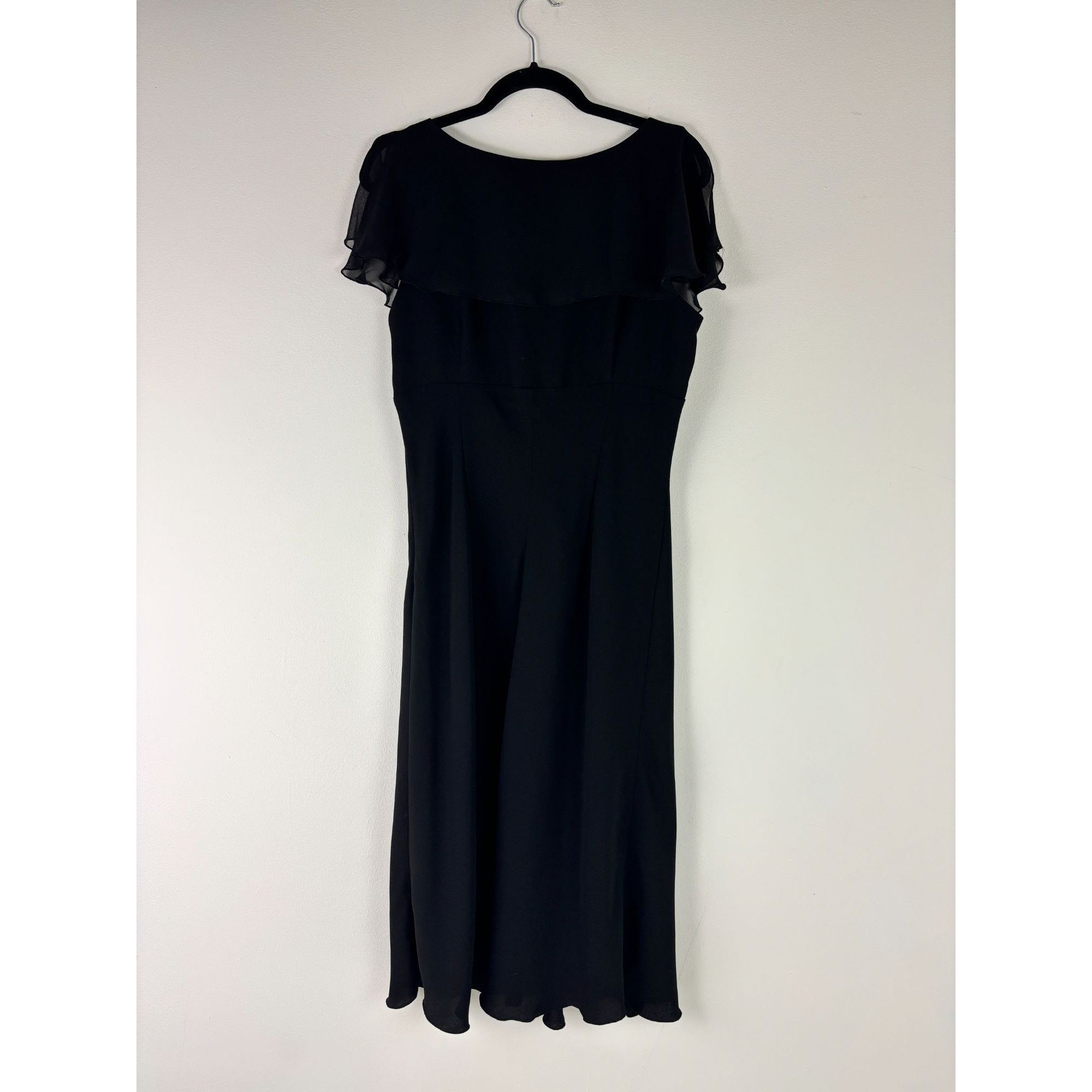 Other Jessica Black Chiffon Ruffle Dress Size XXL / US 16-18 / IT 52-54 - 4 Thumbnail