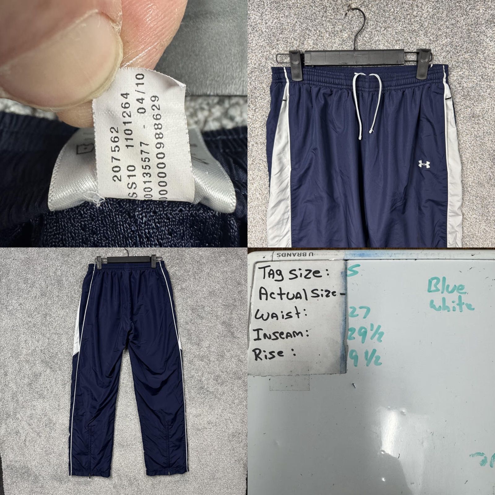 Under Armour Under Armour Pants Mens Small Blue Track & Field Athletic Colorblock Zip Ankle Pockets Size US 29 - 9 Thumbnail