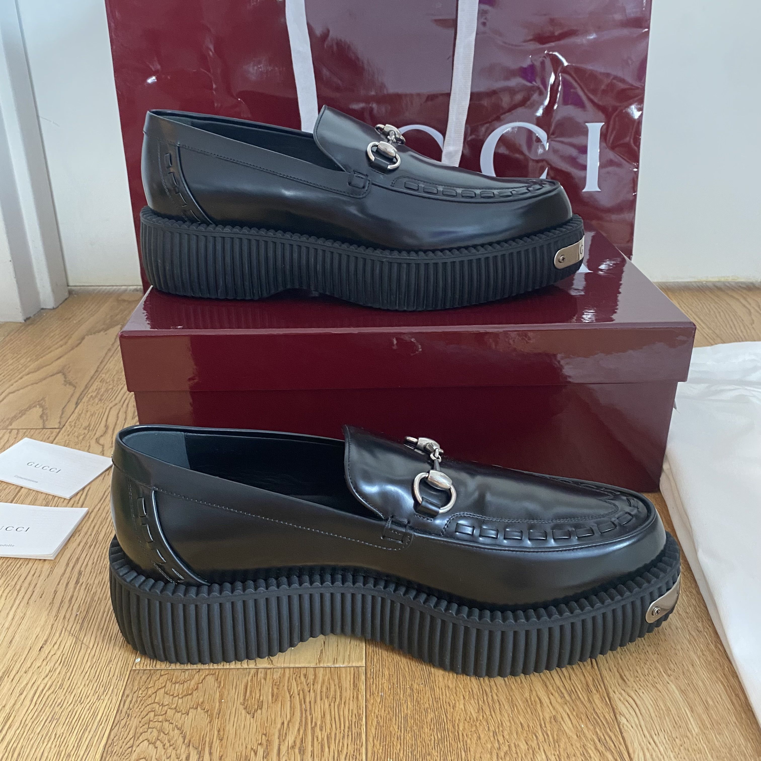Gucci Gucci Magnum Black Platform Loafers Horsebit Creeper 9.5 EU Size US 10.5 / EU 43-44 - 5 Thumbnail