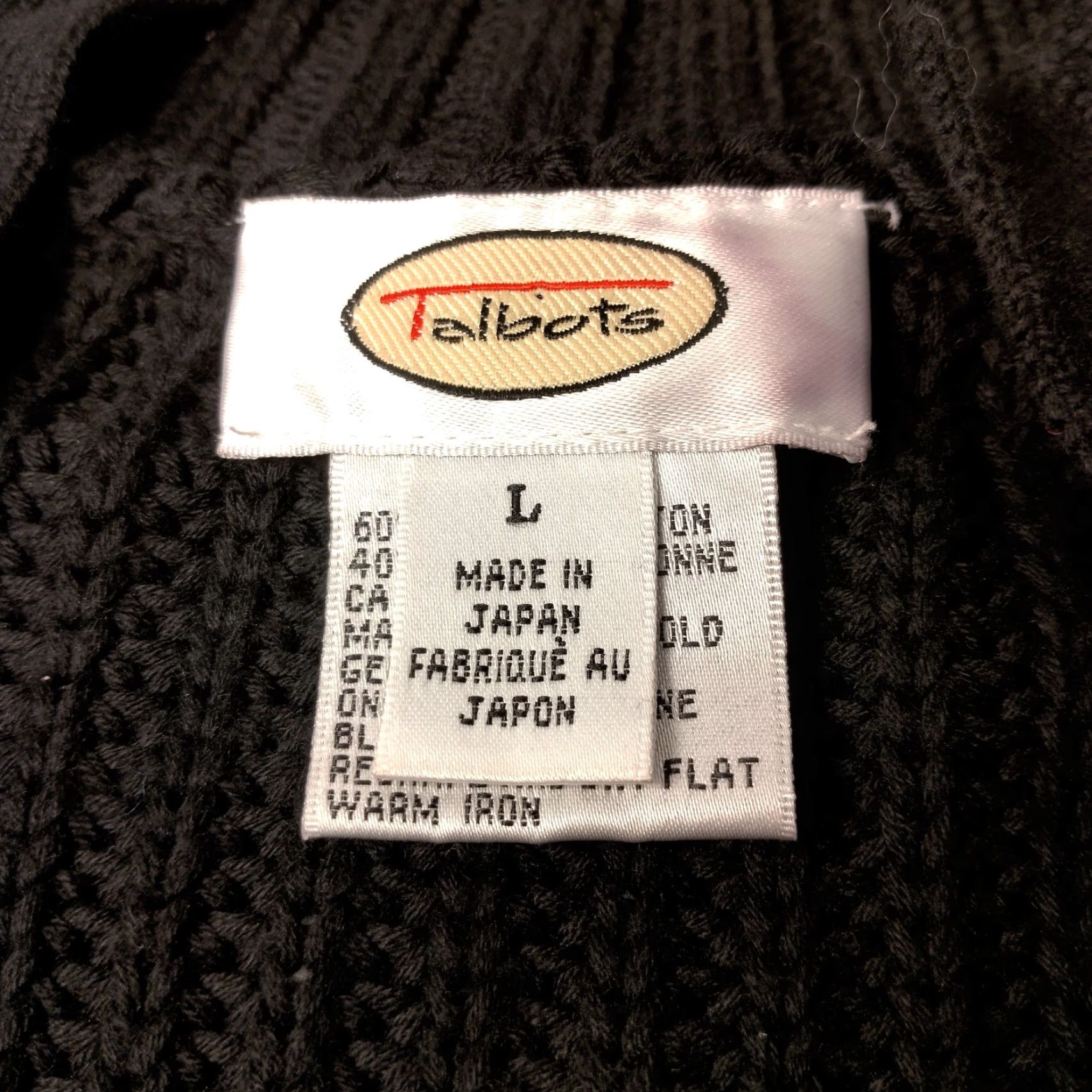 Talbots VINTAGE Talbots Cardigan Sweater Women Large Black Chunky-Knit V-Neck Classic Cotton Blend Japan Size L / US 10 / IT 46 - 6 Thumbnail