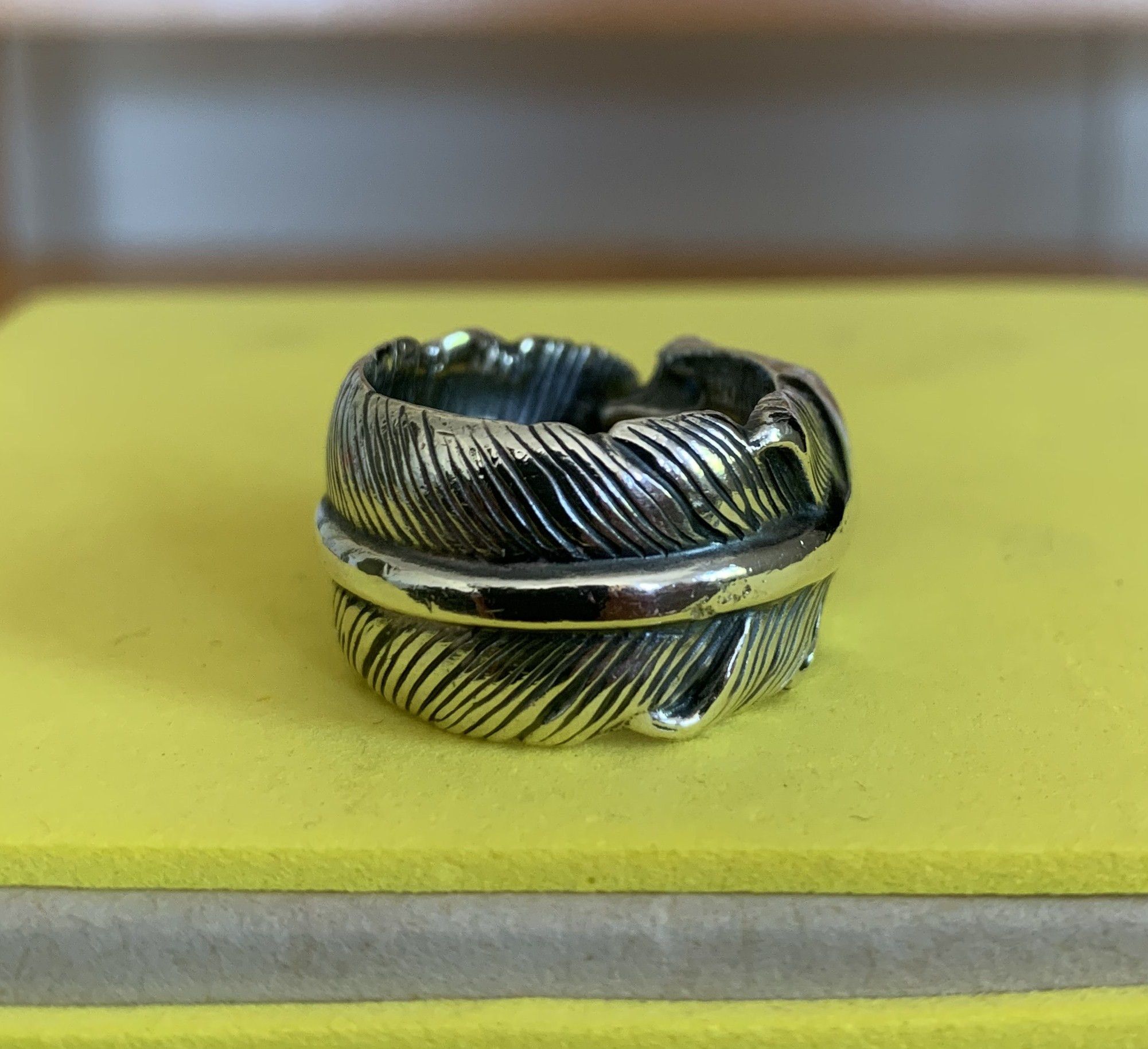 Number (N)ine SS04 Number (N)ine Silver Skull and Feather Ring Size ONE SIZE - 5 Thumbnail