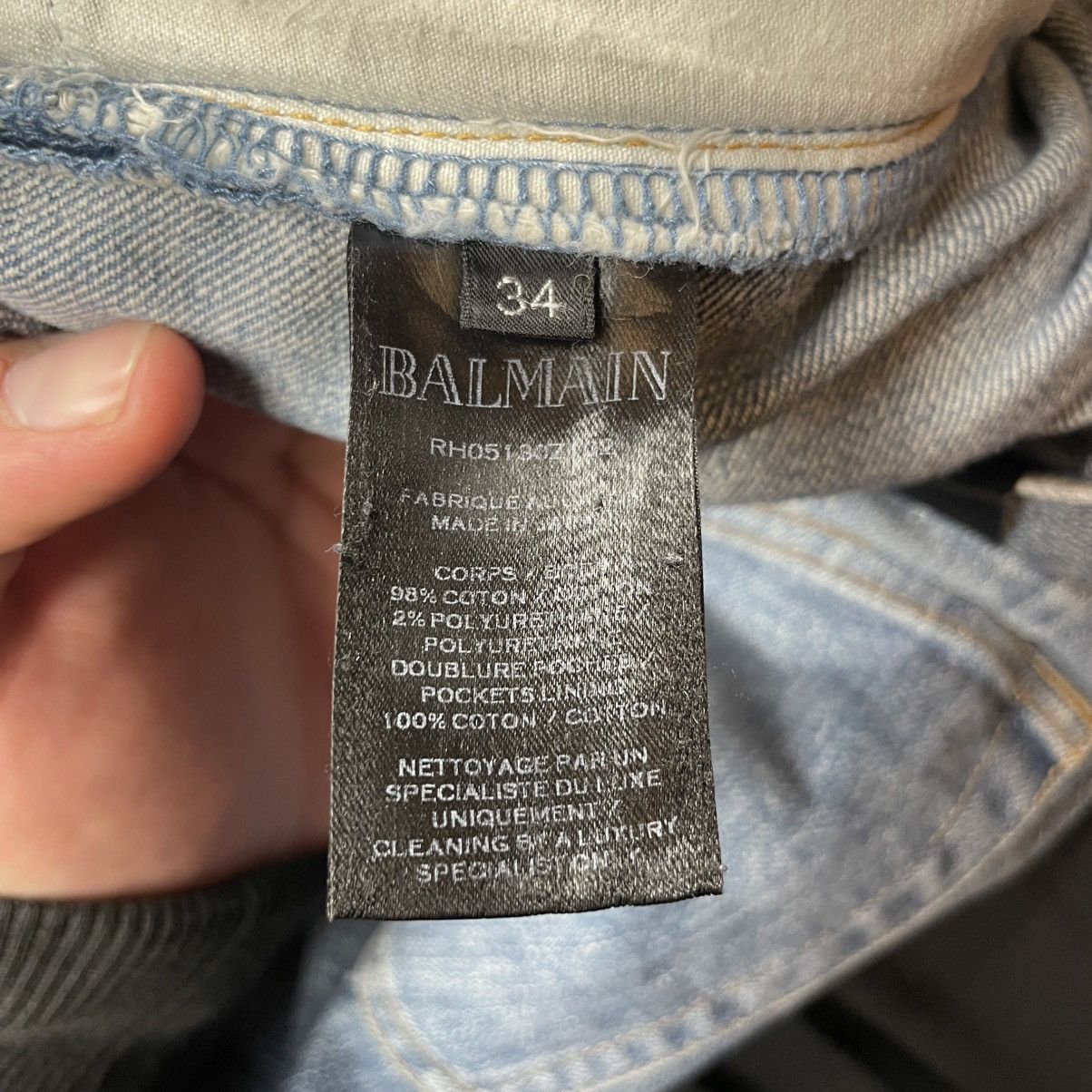 Balmain Balmain Light Blue Biker Stretch Denim Jeans Luxury Size US 34 / EU 50 - 5 Thumbnail