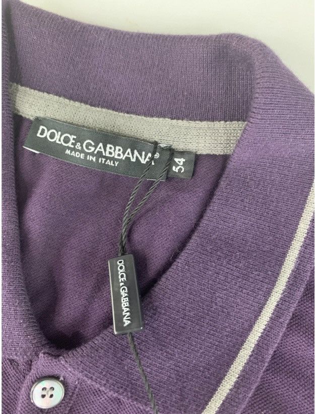 Dolce & Gabbana Dolce & Gabbana 🇮🇹 Purple Leather Logo Bar Polo Shirt 54e NWT Size US L / EU 52-54 / 3 - 2 Thumbnail