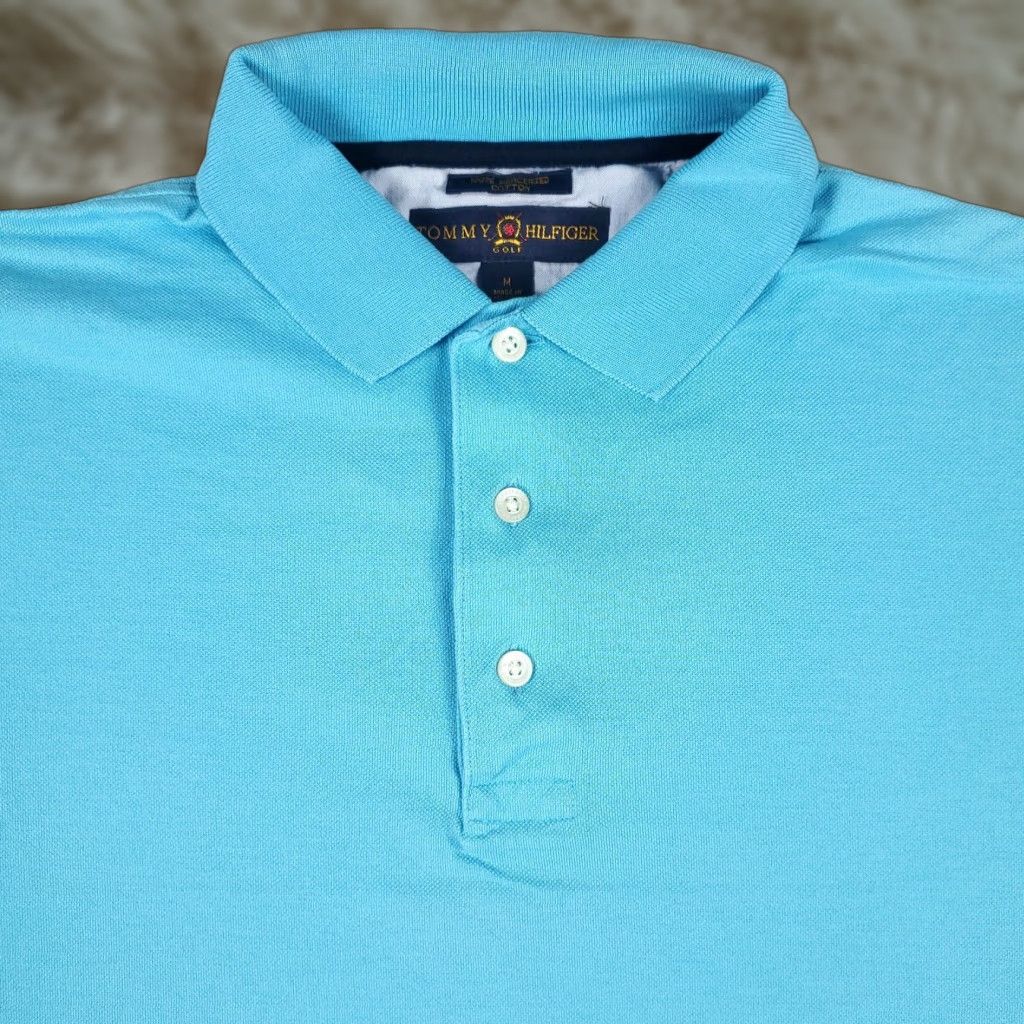 Tommy Hilfiger Tommy Hilfiger Polo Shirt Mens Medium Blue Short Sleeve Regular Fit Activewear Size US M / EU 48-50 / 2 - 1 Thumbnail