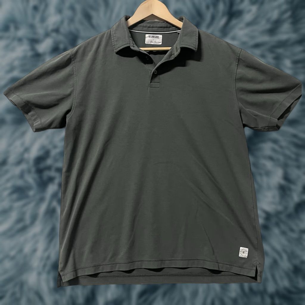 Vintage Linksoul Polo Shirt Short Sleeve Button-Up Men L Green Solid Casual Cotton Size US L / EU 52-54 / 3 - 1 Thumbnail