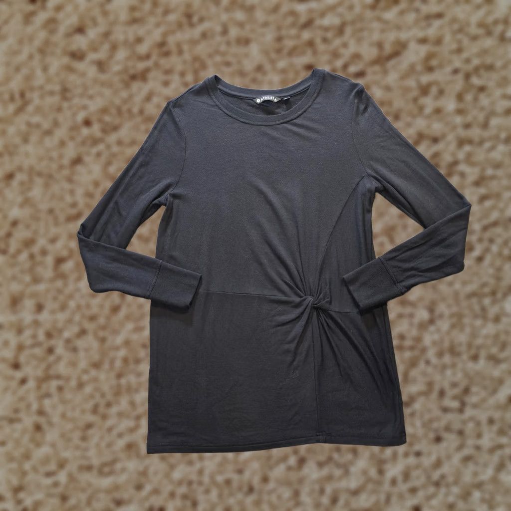 Athleta Athleta Sweater Womens Small Black Long Sleeve Knotted Sweatshirt Casual Capsule Size S / US 4 / IT 40 - 1 Thumbnail