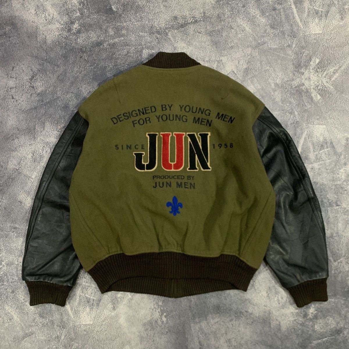 Jun Takahashi Vintage Jun Men wool Leather Varsity Jacket | Grailed
