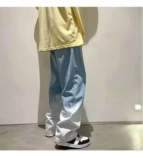 Japanese Brand Men's Fashion Casual Retro Gradient Baggy Jeans Size US 29 - 4 Thumbnail