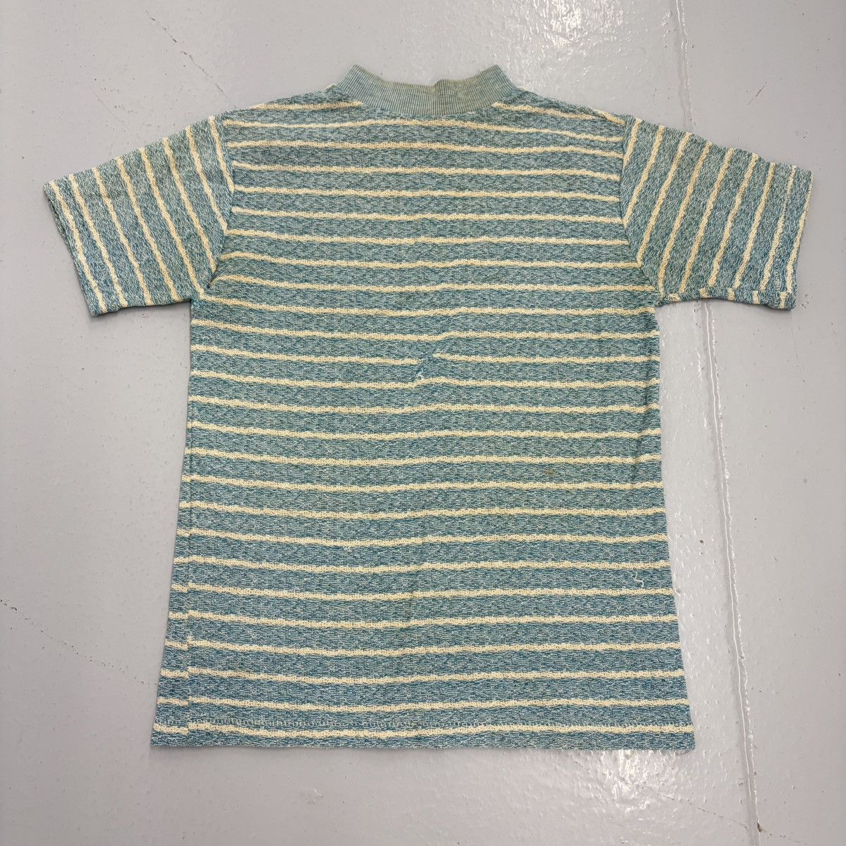 Other Vintage 60s Barletta Blue Pattern Knit Mock Neck Top Size S / US 4 / IT 40 - 1 Thumbnail