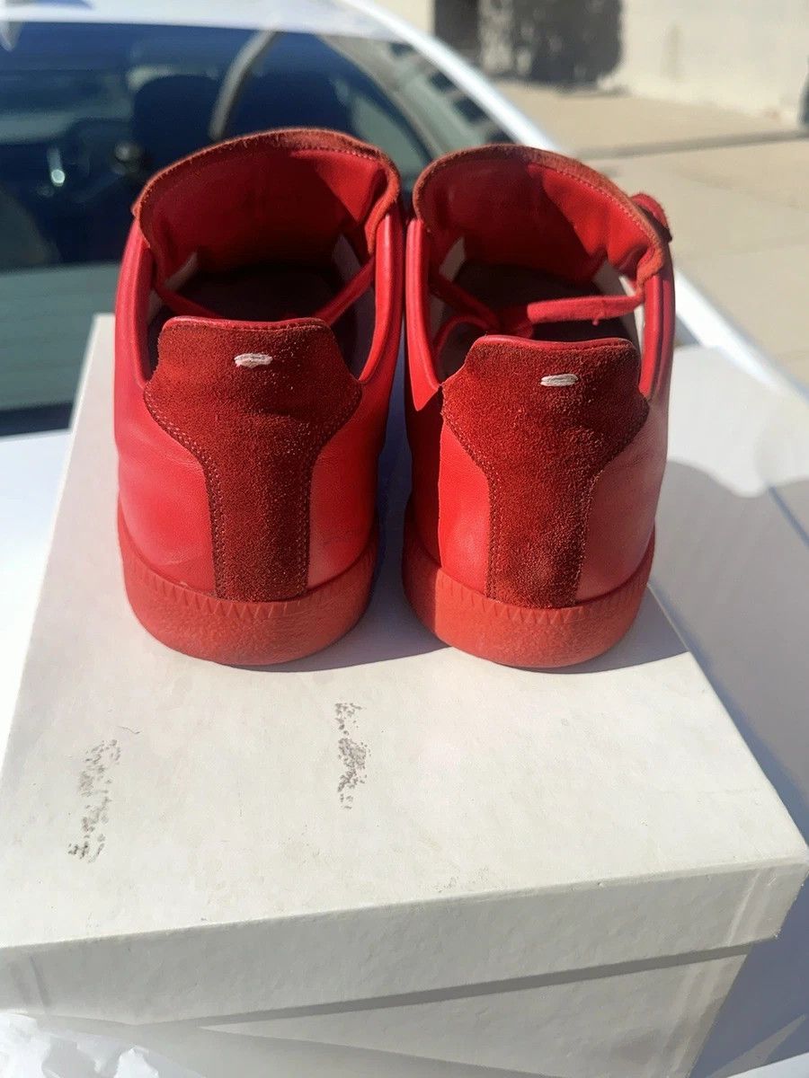 Maison Margiela Maison Margiela GAT Replica Red 12 45 Leather Low Tops Size US 12 / EU 45 - 3 Thumbnail