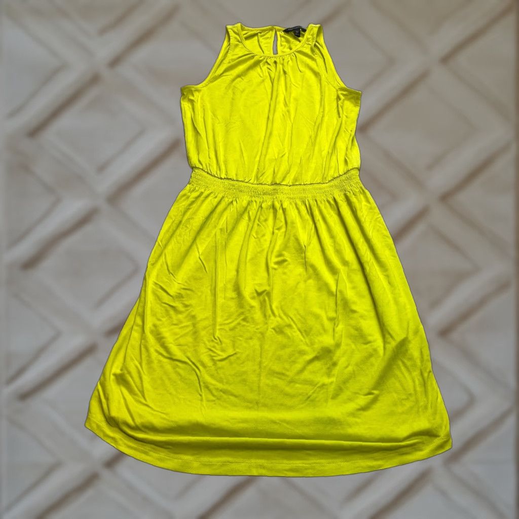 Banana Republic Banana Republic Dress Womens XS Sleeveless Midi Yellow Rayon Fit & Flare Size XS / US 0-2 / IT 36-38 - 1 Thumbnail