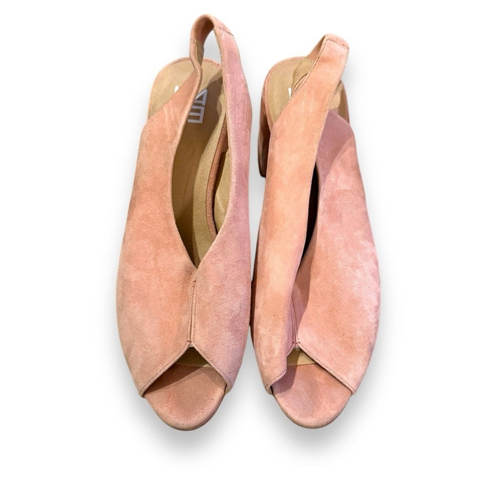 Anthropologie Anthropologie M4d3 Safi Suede Block Peep Toe Slingback Heels Size US 9 / IT 39 - 3 Thumbnail