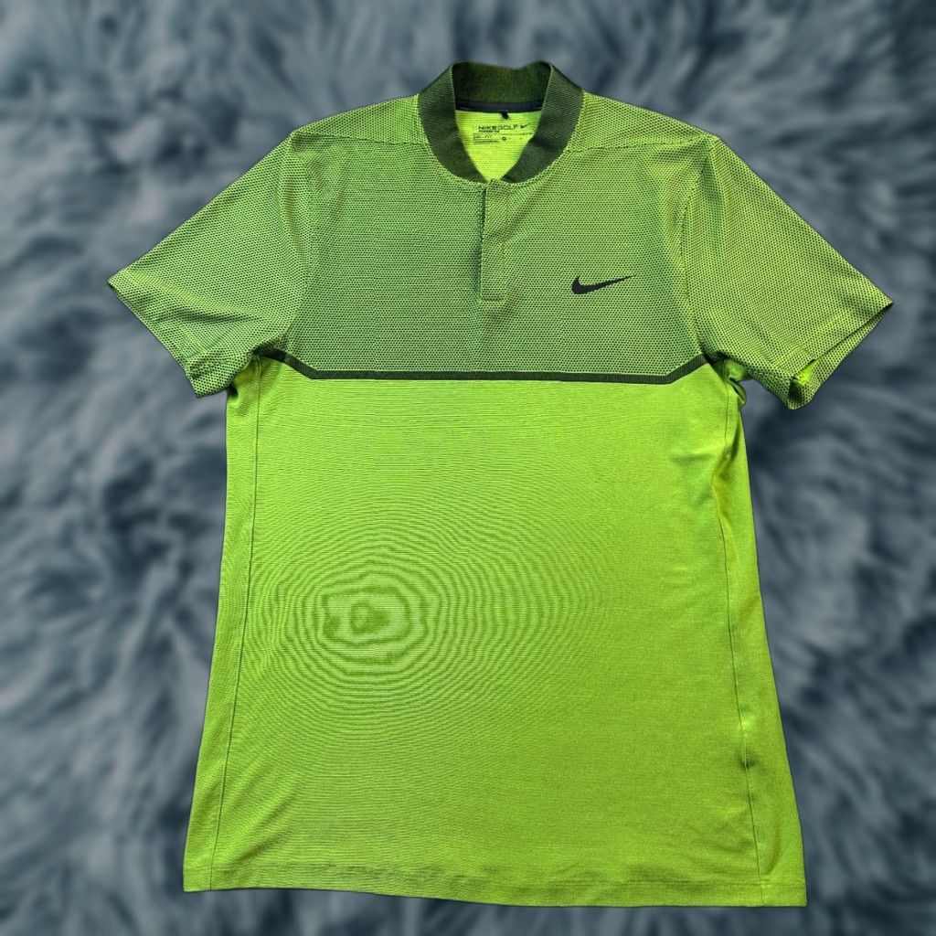Nike Nike Polo Shirt Mens M Green Regular Fit Dri-Fit Knit Short Sleeve Band Collar Swing Momentum Fly Shield Size US M / EU 48-50 / 2 - 1 Thumbnail