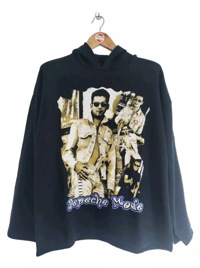 image of Vintage Depeche Mode 90's 2-Sides Hoodie in Black, Men's (Size XL)