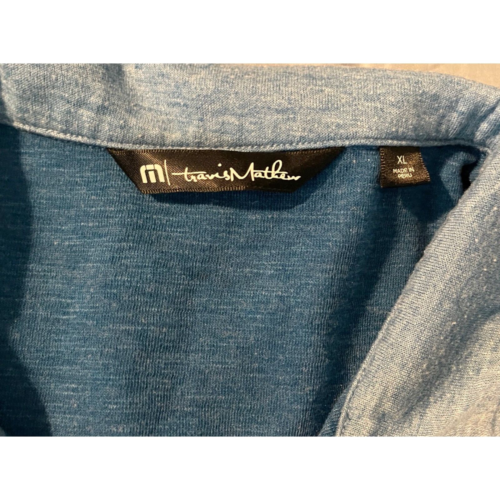 TravisMathew Travis Mathew Sweatshirt Mens XL Heather Blue 1/4 Zip Pullover Mock Neck Long Sleeve Joshua Tree Pullover Size US XL / EU 56 / 4 - 4 Thumbnail