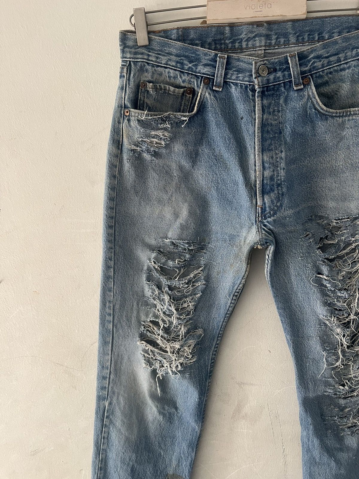 Japanese Brand × Levi's Vintage Clothing × Vintage THRASHED🔥LEVIS 501 DISTRESSED KURT KOBAIN Size US 30 / EU 46 - 3 Thumbnail