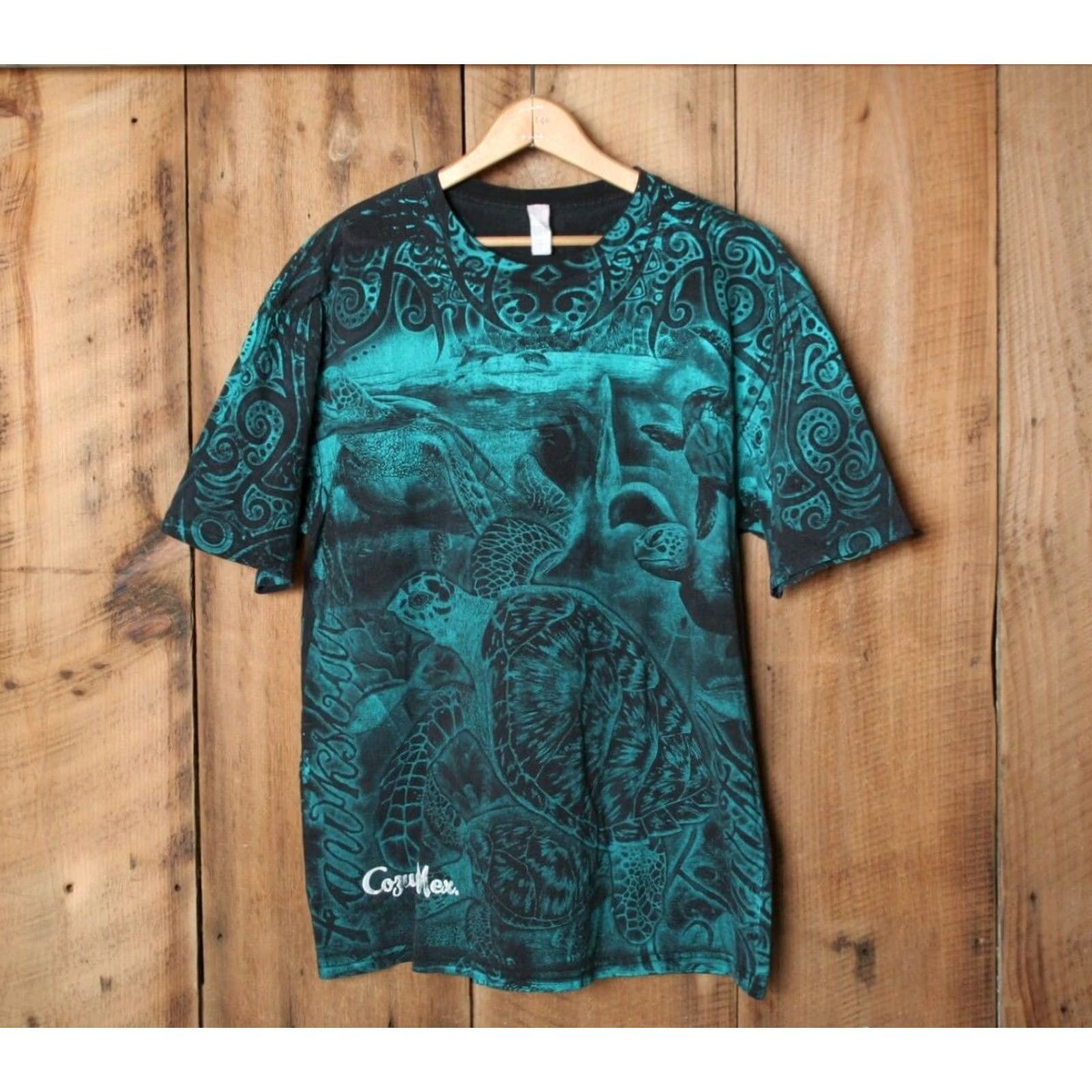 Vintage Vintage Cozumel Mexico All-Over Print Sea Turtle Tribal Print T-Shirt Sz. L/XL Size US L / EU 52-54 / 3 - 2 Thumbnail