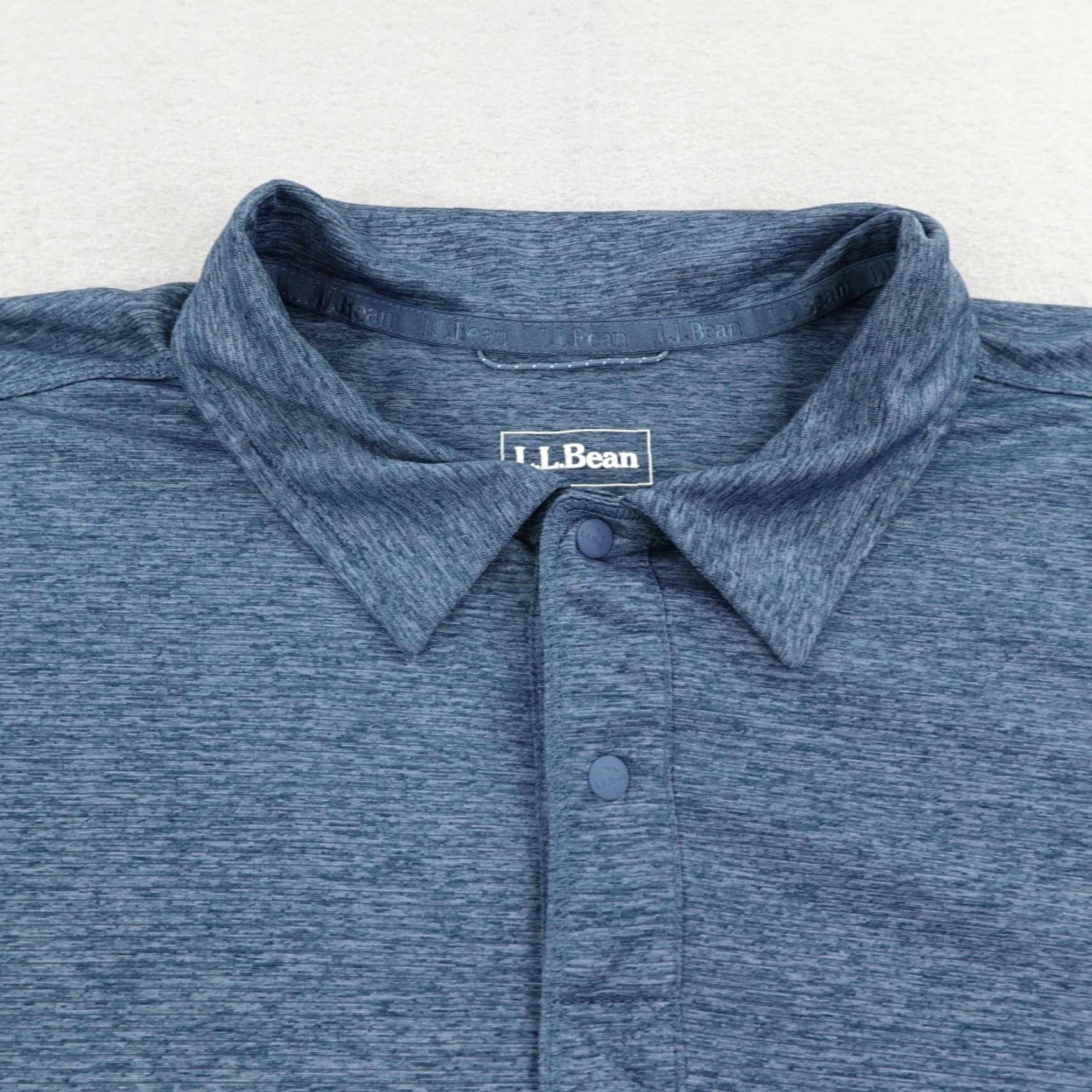 Vintage LL Bean Polo Shirt Mens XL Blue Lightweight Performance Ultralight Moisture Wicking Regular Short Sleeve Button Collar Solid Adventure Size US XL / EU 56 / 4 - 2 Thumbnail