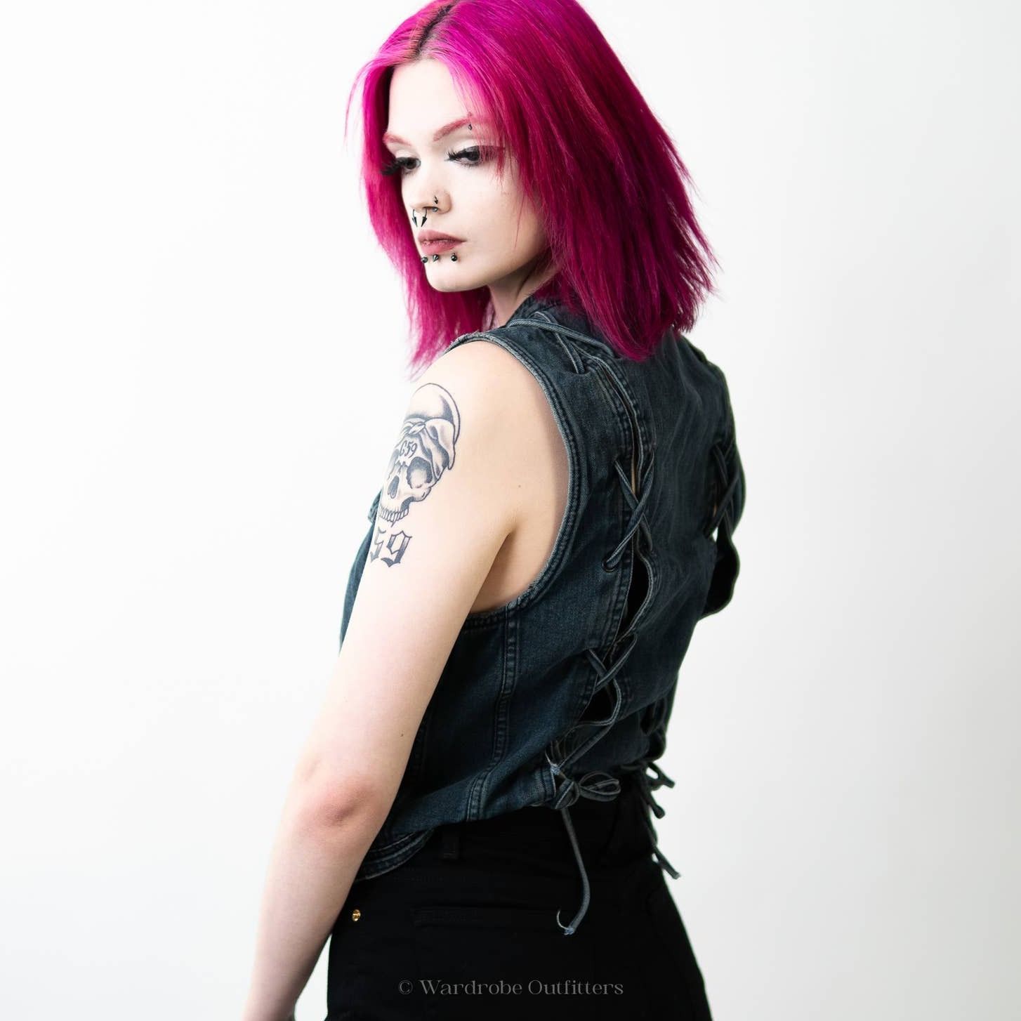 Free People Free People Lace Up Denim Trucker Vest - M Size M / US 6-8 / IT 42-44 - 3 Thumbnail