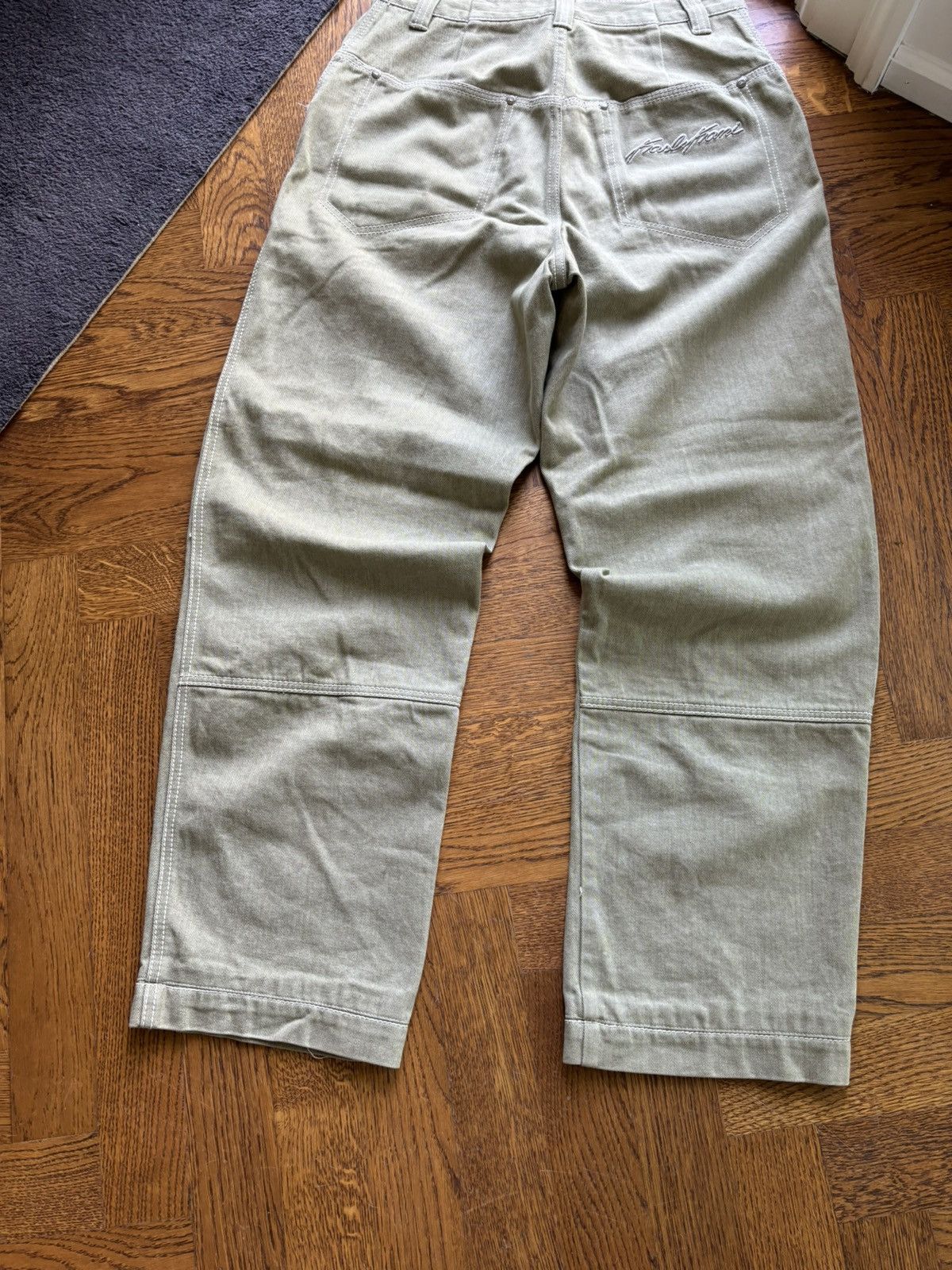 Karl Kani × Vintage 1990s Karl Kani Jeans Vintage Baggy Green Denim Tupac Rap 30 Size US 29 - 9 Thumbnail
