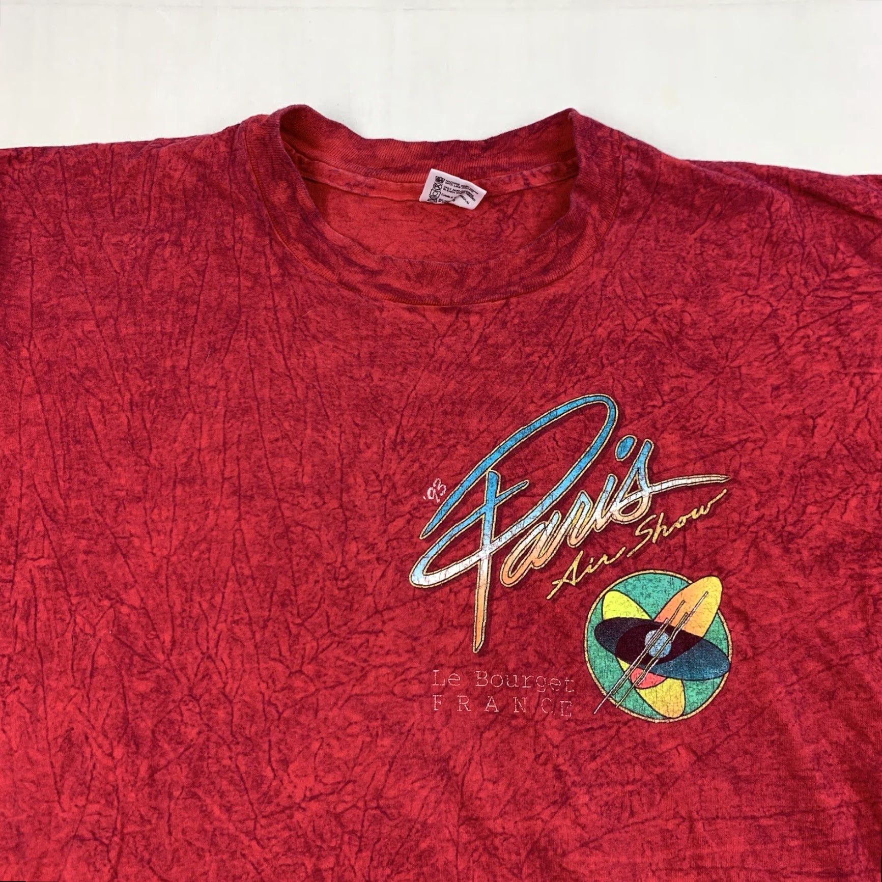Vintage VINTAGE Paris Air Show Shirt Adult L Red 1993 Le Bourget France Tie Dye 90s Mens Size US L / EU 52-54 / 3 - 2 Thumbnail