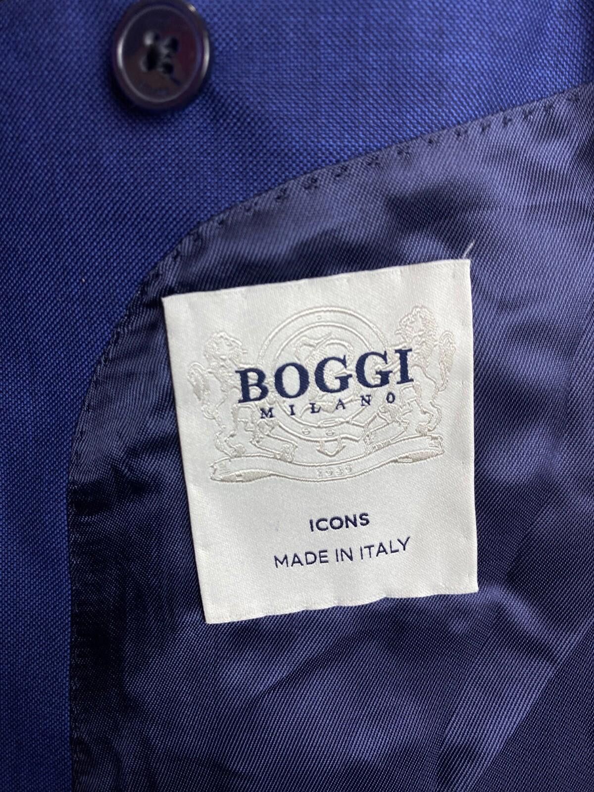 Designer Boggi Milano Icons Blue Wool Two Button Size EU 48 US 38 M Size 40R - 12 Thumbnail