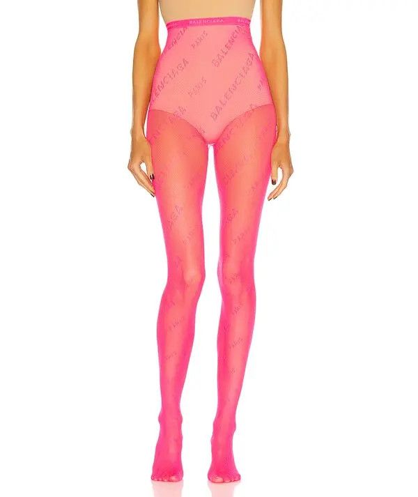 Balenciaga o1bcso1str1024 Tights All Over Fishnet in Fuchsia Size 26" / US 2 / IT 38 - 3 Thumbnail