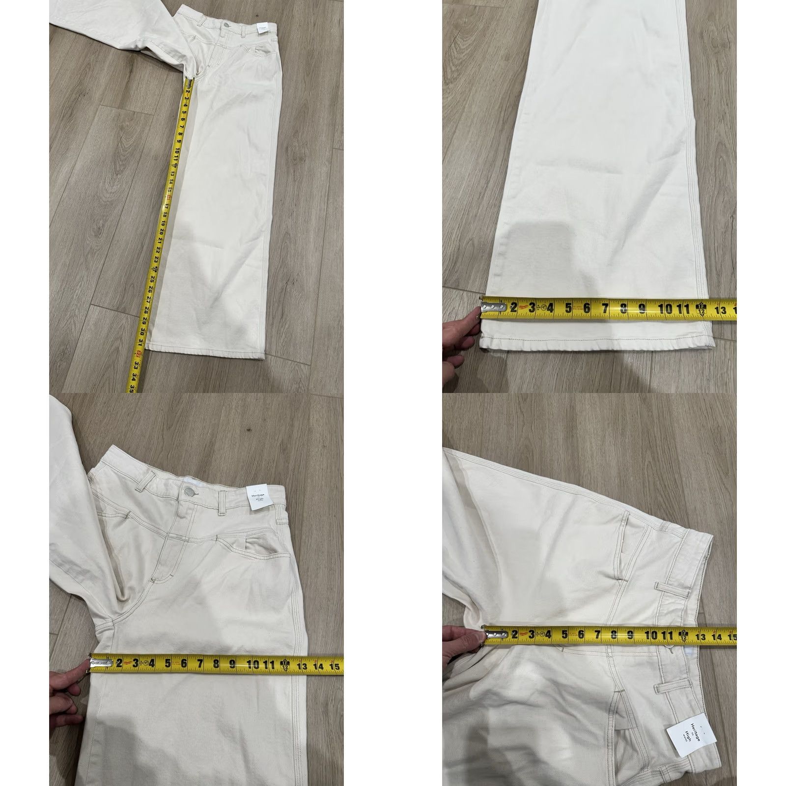 CLOSED NWT CLOSED Ivory Wide-Leg Denim Jeans 29 High Waist Flared-x Heritage Fit 5-Pocket Size 29 Womens Jeans Size 29" - 10 Thumbnail