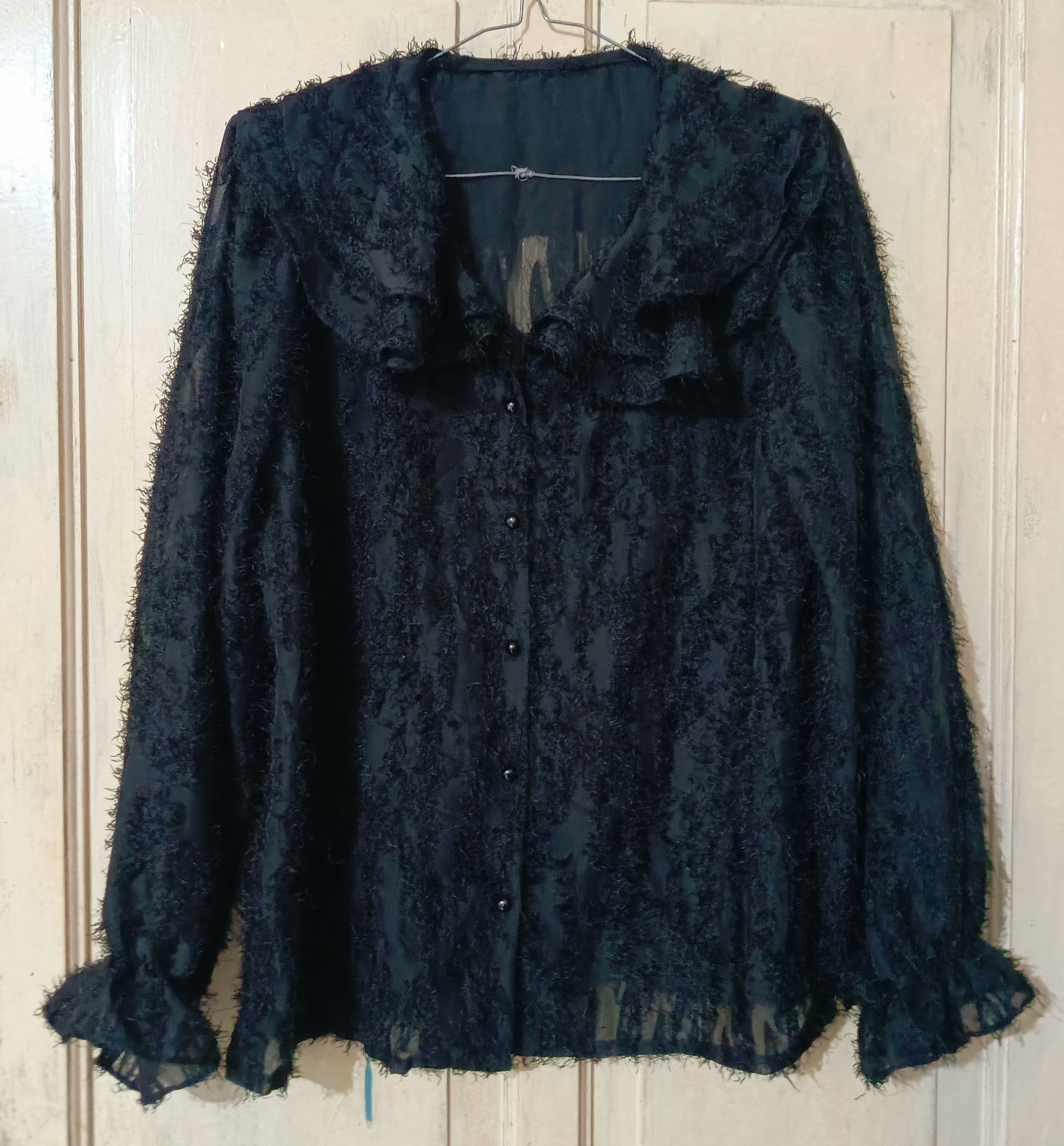If Six Was Nine Vintage Japan Love Holic Grunge Fur Lace Button Up Shirt Size M / US 6-8 / IT 42-44 - 1 Thumbnail