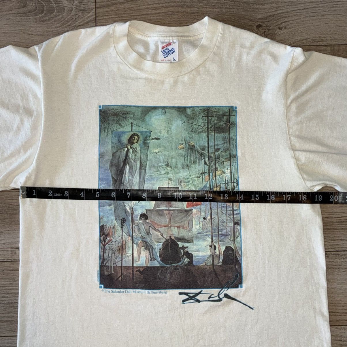 Jerzees Salvador Dali The Discovery of America art tee shirt Size US L / EU 52-54 / 3 - 5 Thumbnail