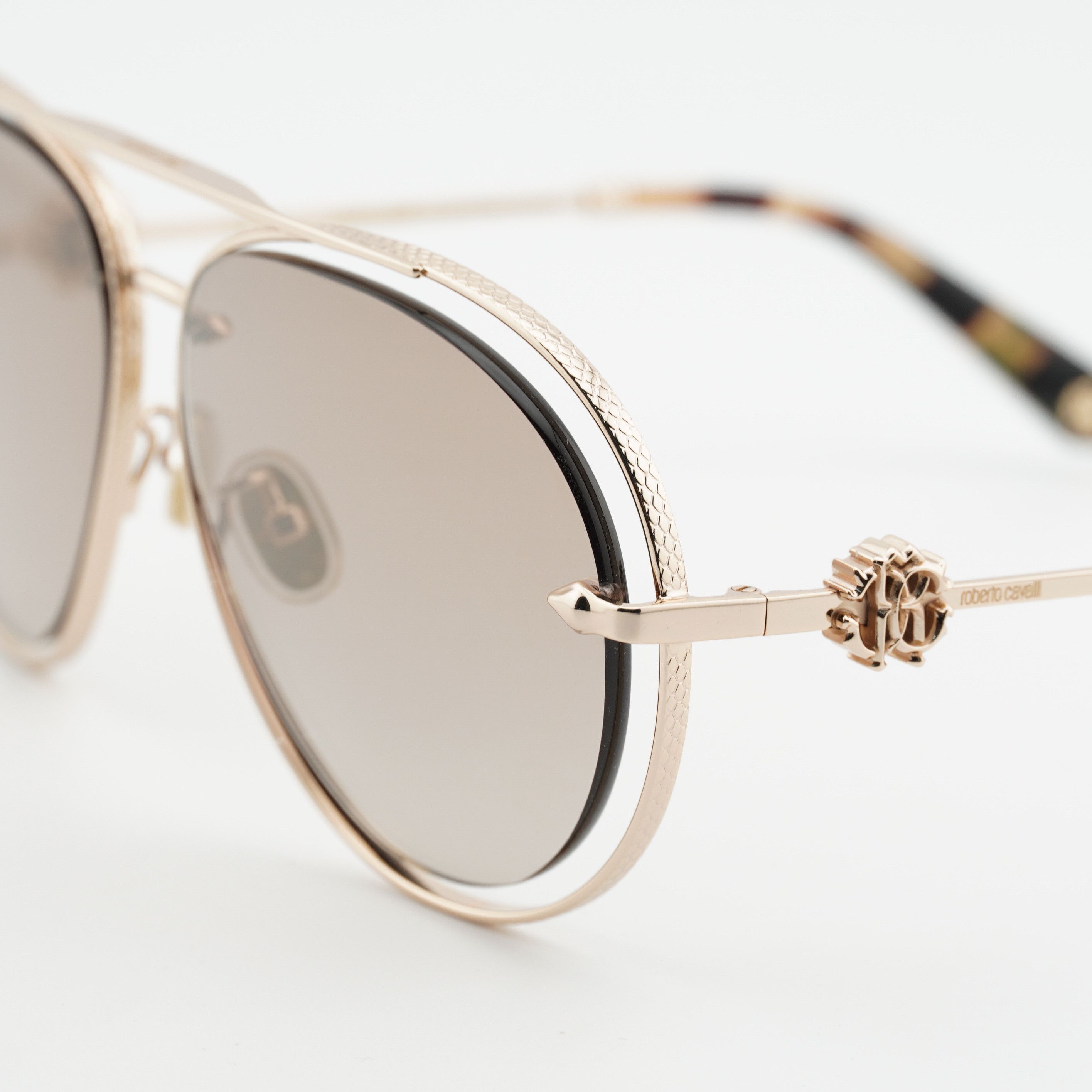 Roberto Cavalli Roberto Cavalli SRC032M 300G Sunglasses Gold Aviator Frame Size ONE SIZE - 2 Thumbnail